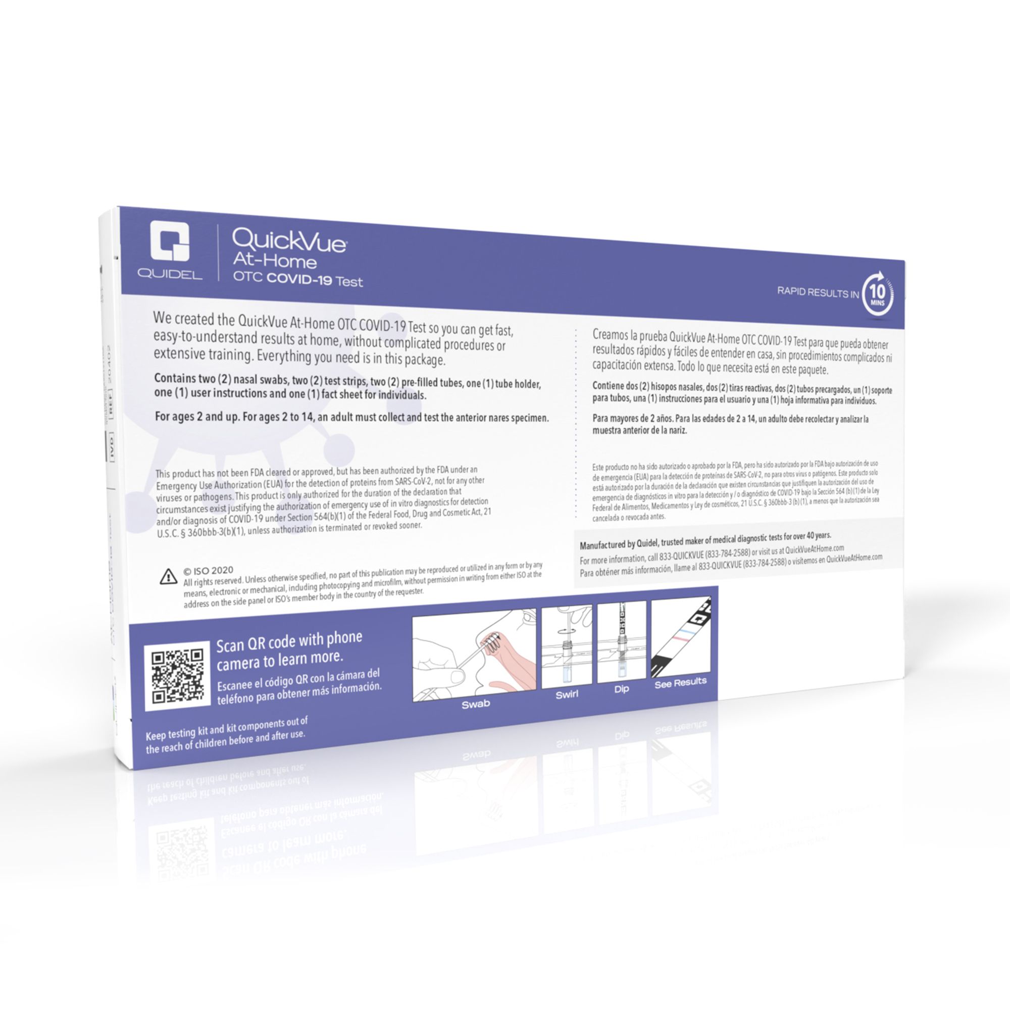 DISCQuickVue At Home OTC COVID-19 Rapid Test 2-Test Kit - 10 pack
