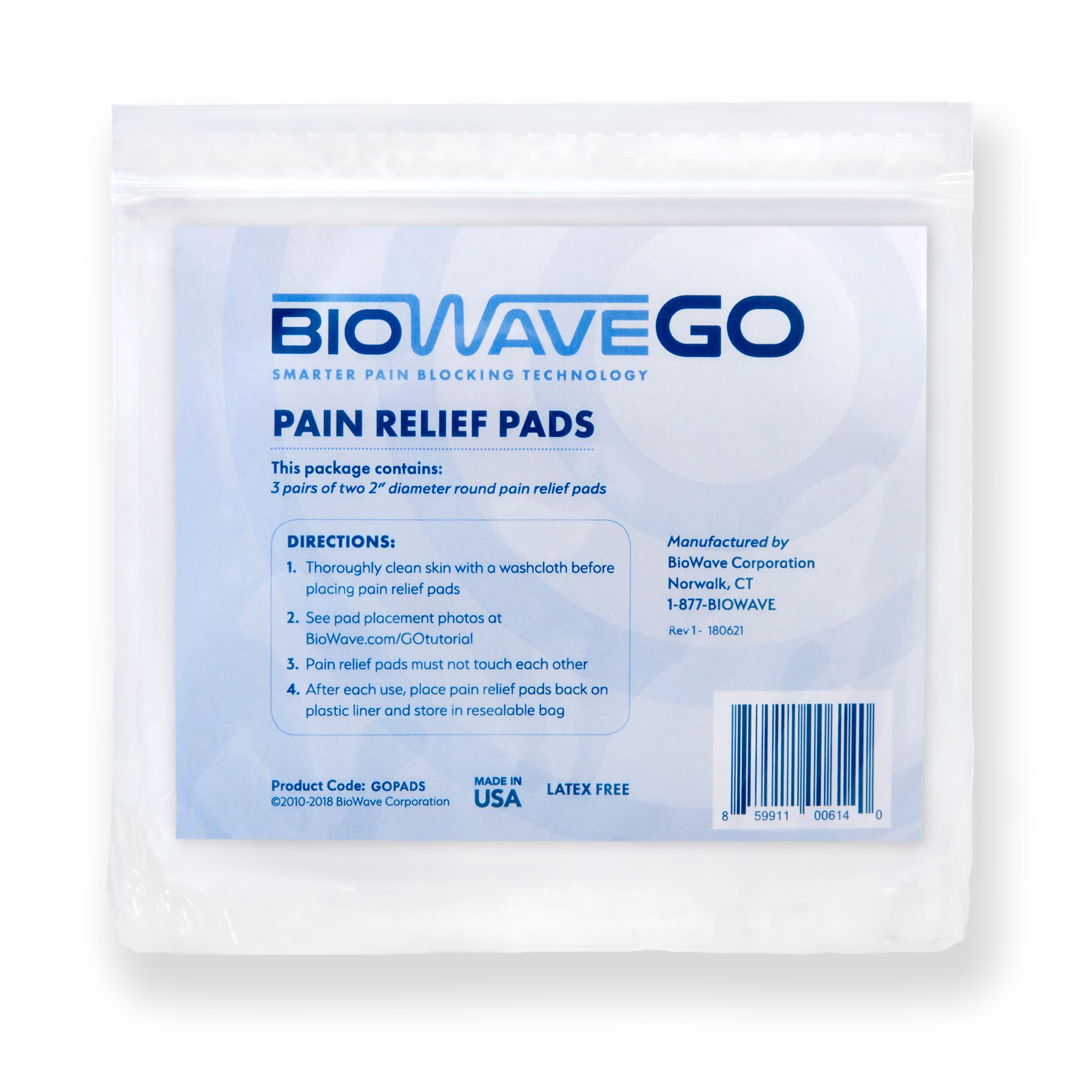 DISCBioWaveGO Pain Relief Pad Replacements - 6 ct
