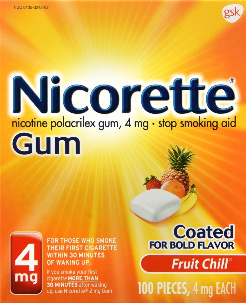 DISCNicorette® Stop Smoking Aid 4mg Nicotine Gum, Fruit Chill - 100 ct