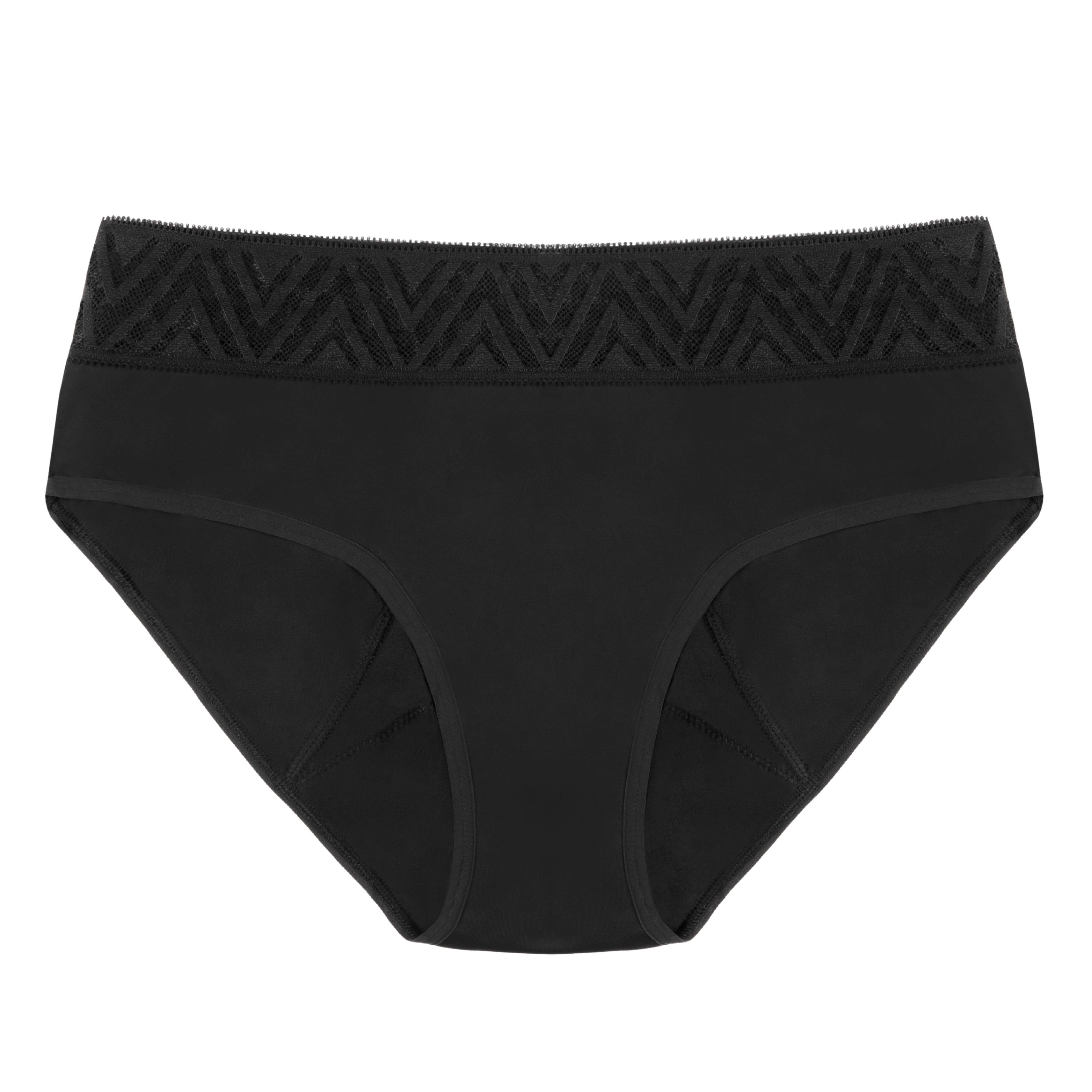 DISCThinx Period Proof Hiphugger Black - XS (New Geo Lace)