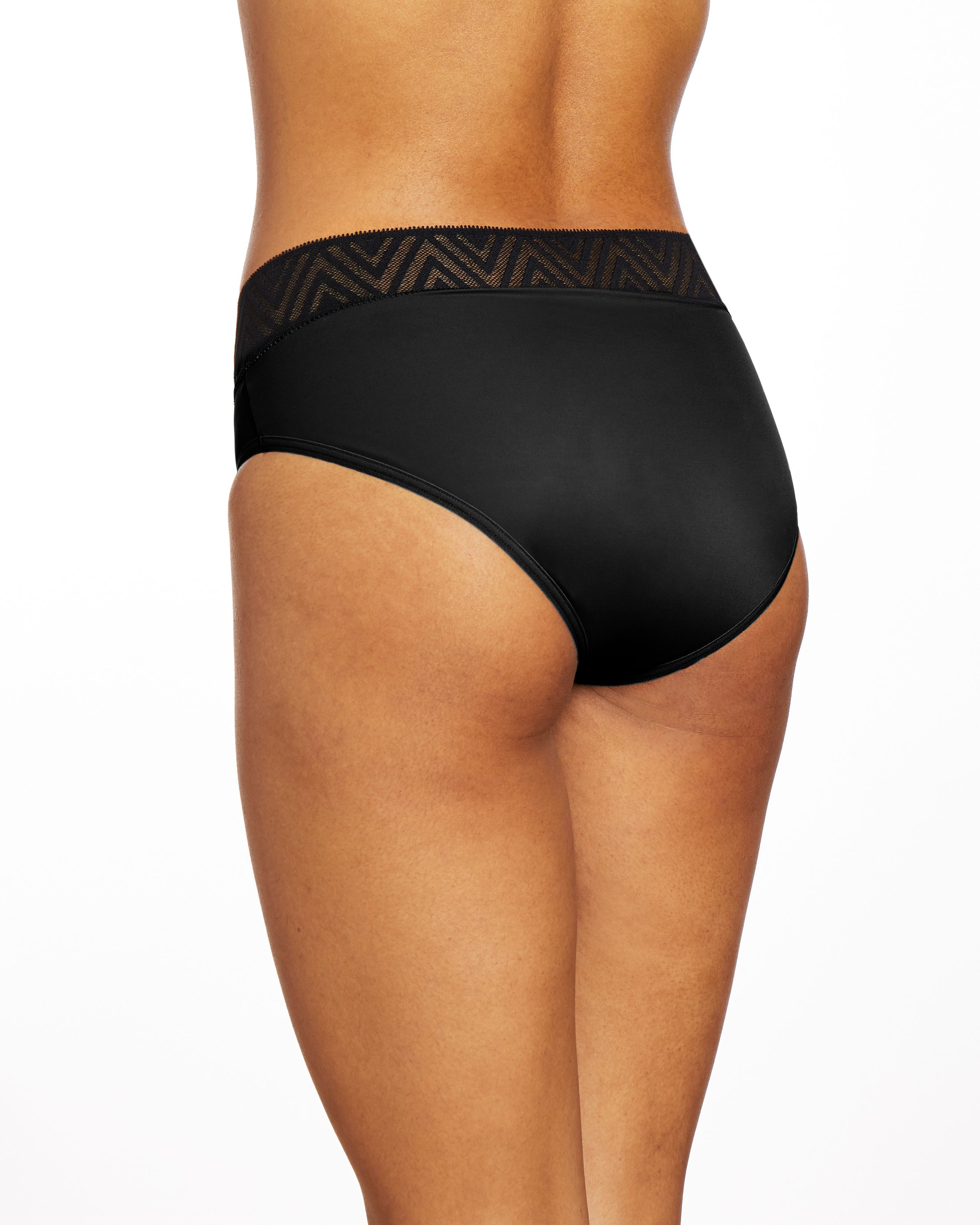 DISCThinx Period Proof Hiphugger Black - XL (New Geo Lace)