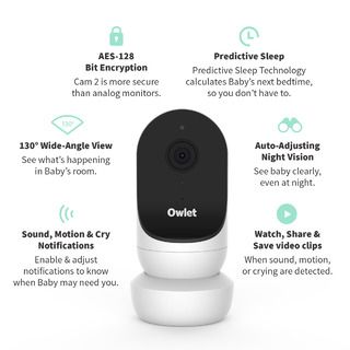 Owlet® Cam Generation 2, Smart HD Video Monitor - White