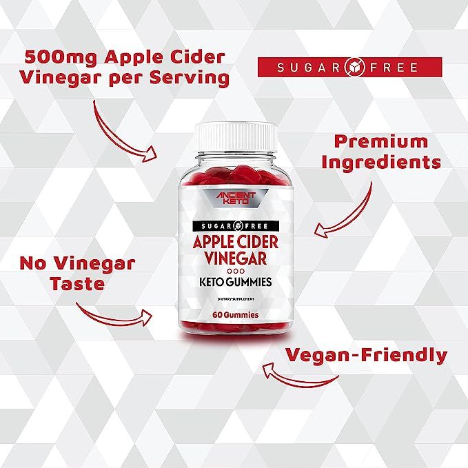 Ancient Keto Apple Cider Vinegar Gummies, 500 mg - 60 ct