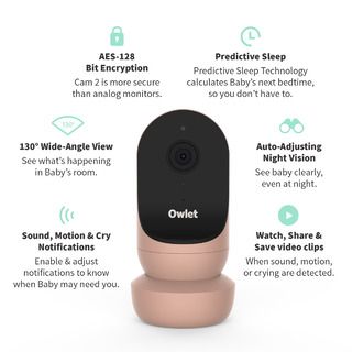 Owlet® Cam Generation 2, Smart HD Video Monitor - Dusty Rose