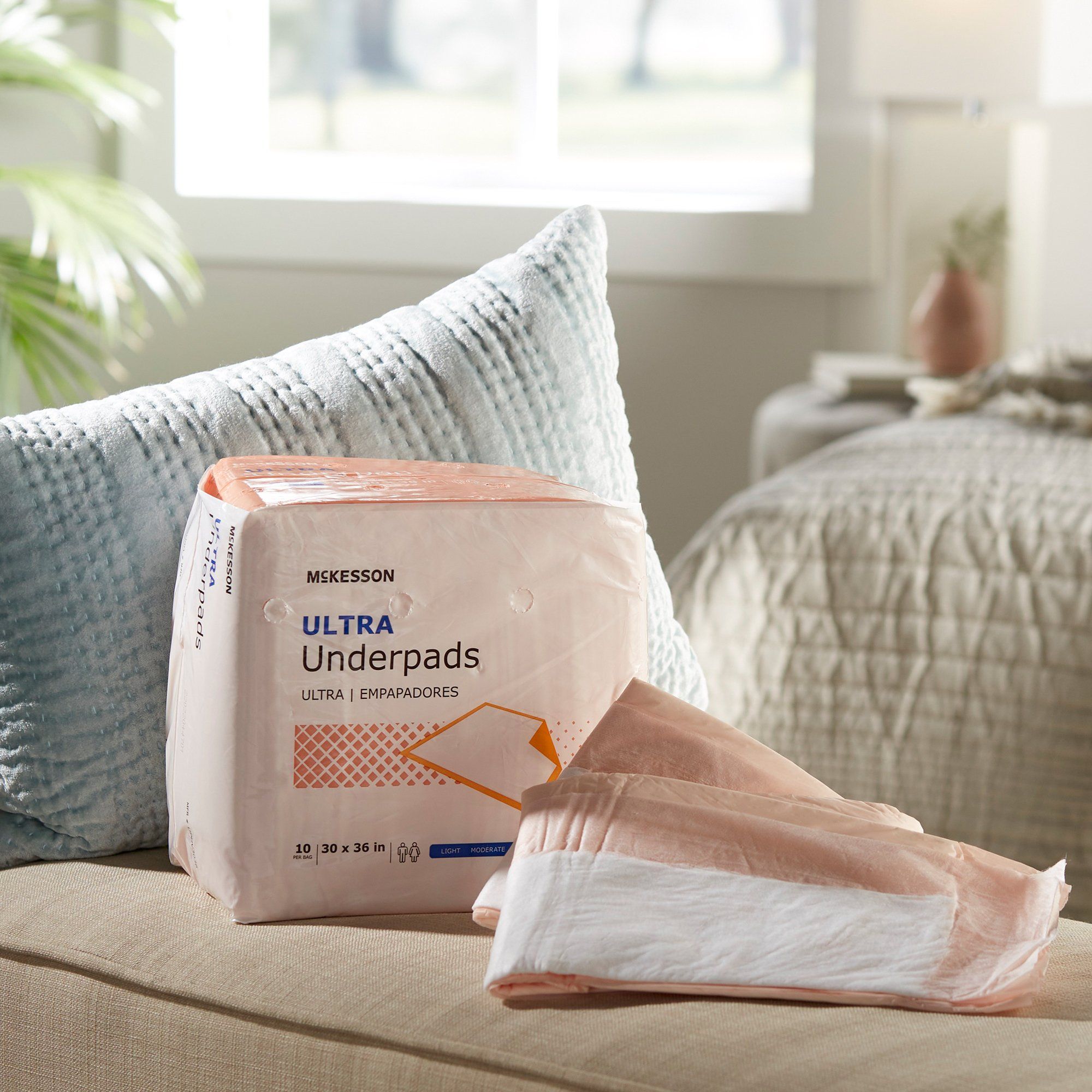 McKesson Ultra Disposable Heavy Absorbency Underpads, 30" X 36" - 10 ct