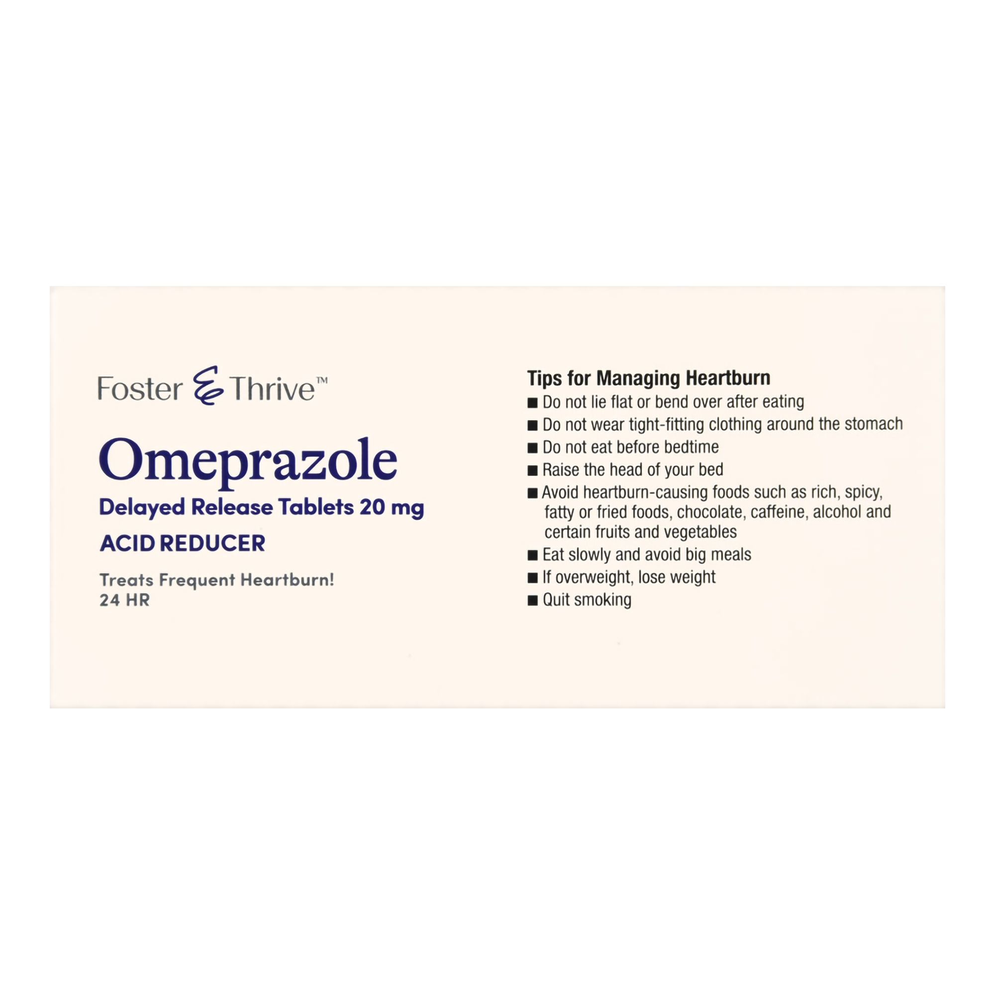 Foster & Thrive Omeprazole Delayed Release Acid Reducer Tablets, 20 mg - 42 ct