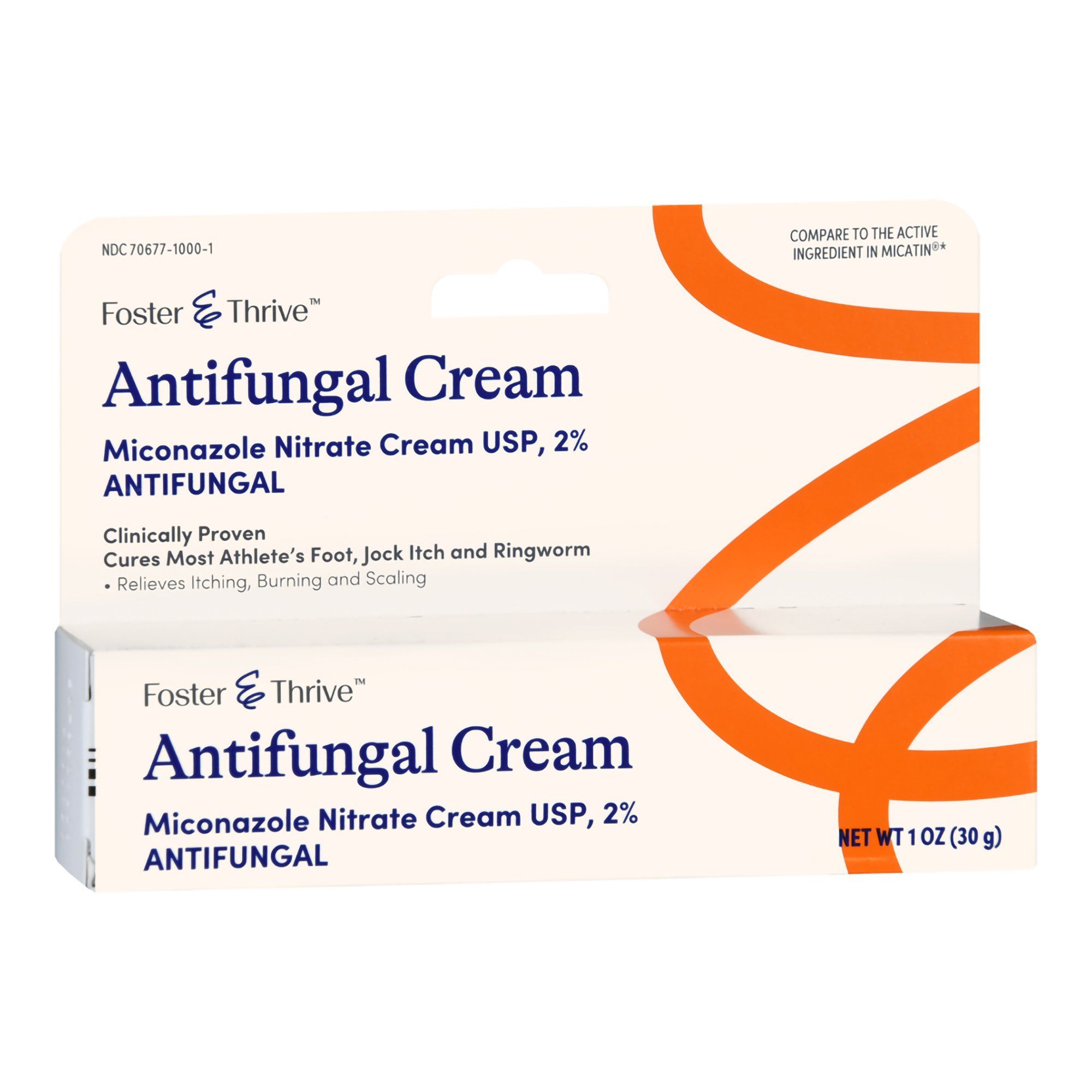 Foster & Thrive Antifungal Miconazole Nitrate Cream USP, 2% -  1 oz