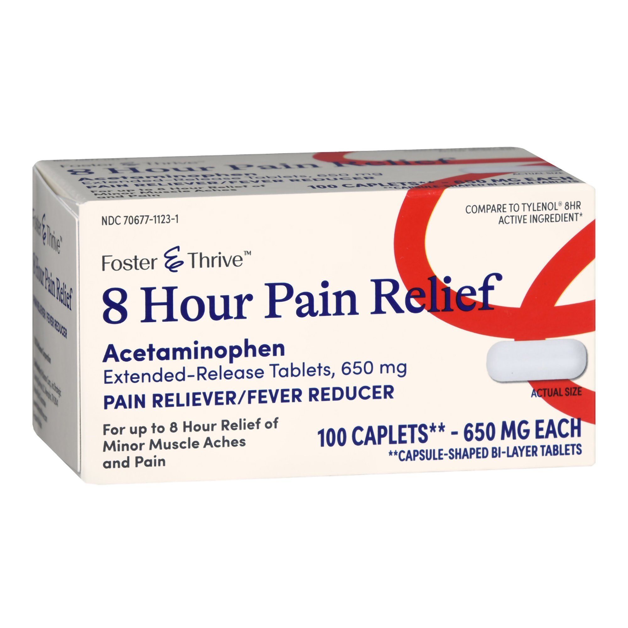 Foster & Thrive 8 Hour Pain Relief Acetaminophen Caplets,  650 mg -  100 ct