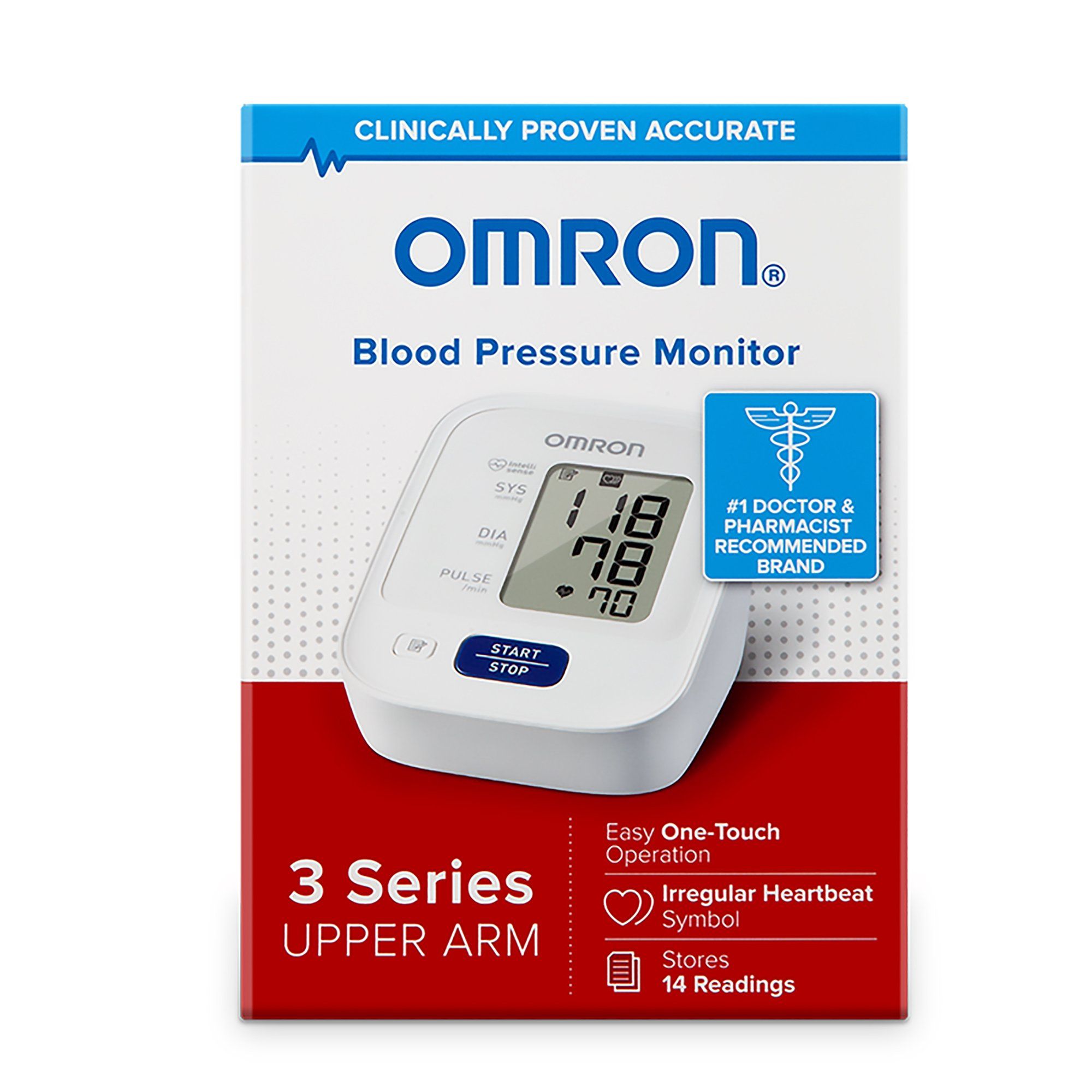 Omron 3 Series Automatic Digital Upper Arm Blood Pressure Monitor - Black