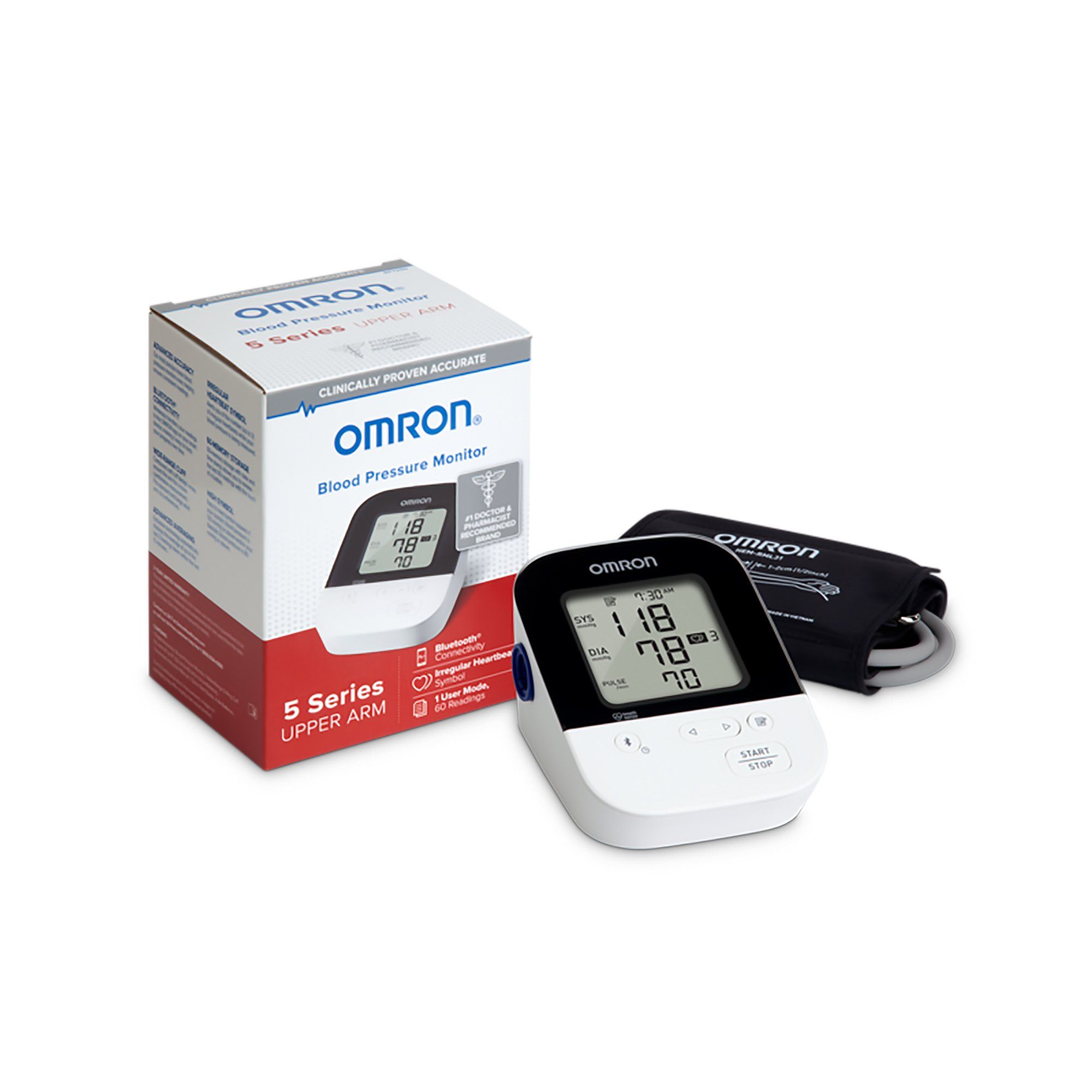 Omron 5 Series Automatic Digital Upper Arm Blood Pressure Monitor - Black