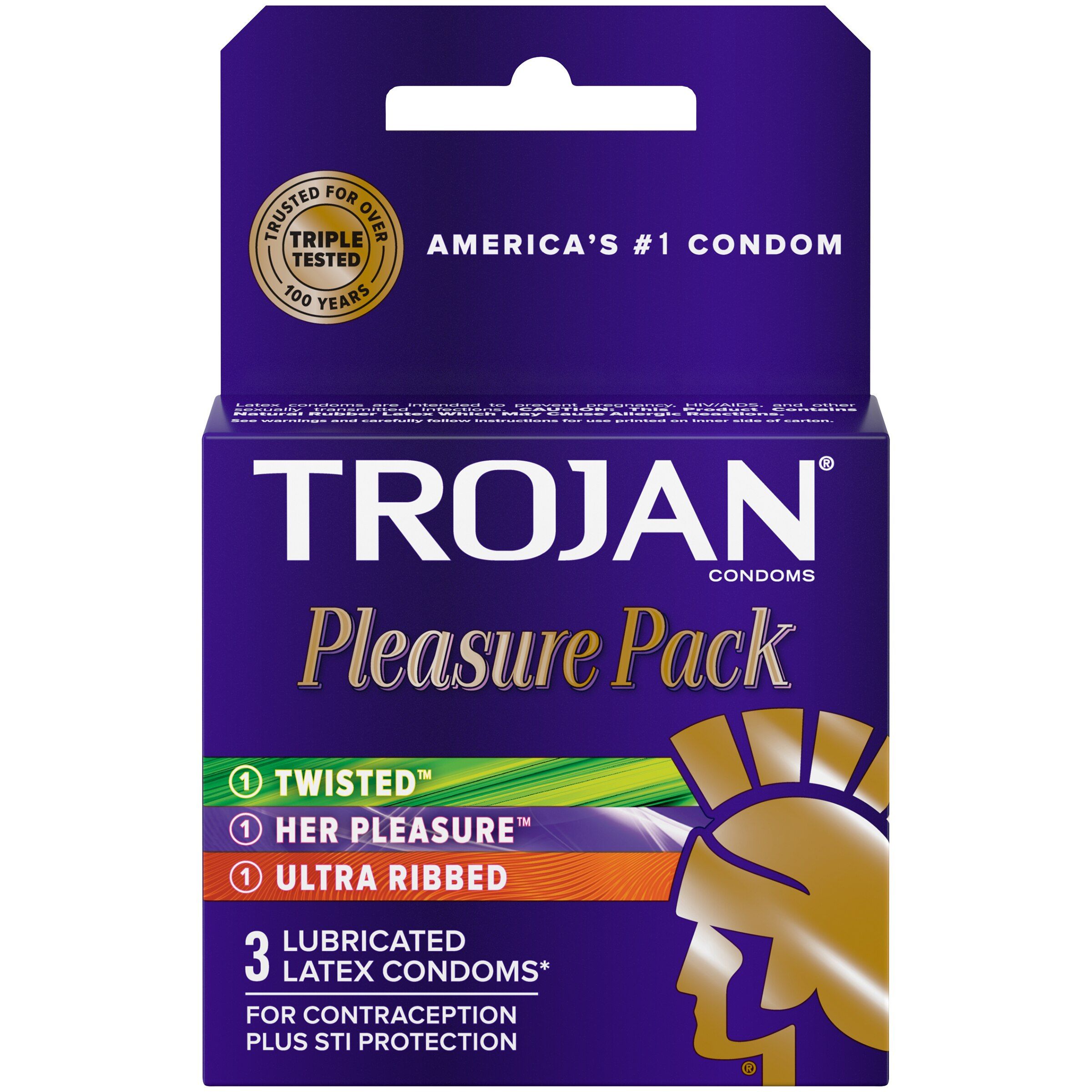 Trojan Pleasure Variety Pack Lubricated Condoms - 3 ct | Optum Store