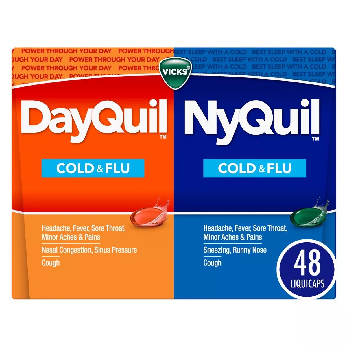 Vicks DayQuil/NyQuil Cold & Flu Liquidcaps - 48 ct