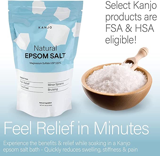 Kanjo Natural Epsom Salt, Unscented - 2 lb