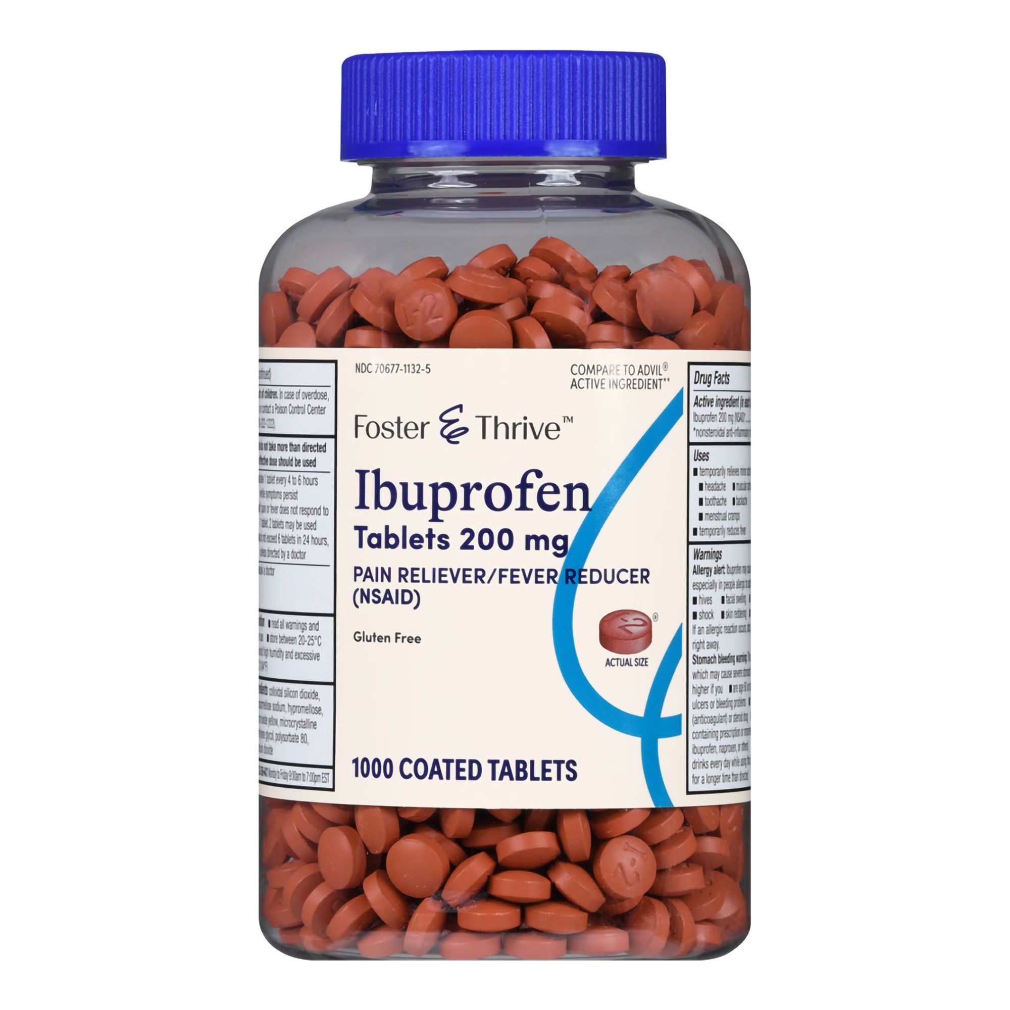 Foster & Thrive Ibuprofen Coated Tablets,  200 mg - 1000 ct