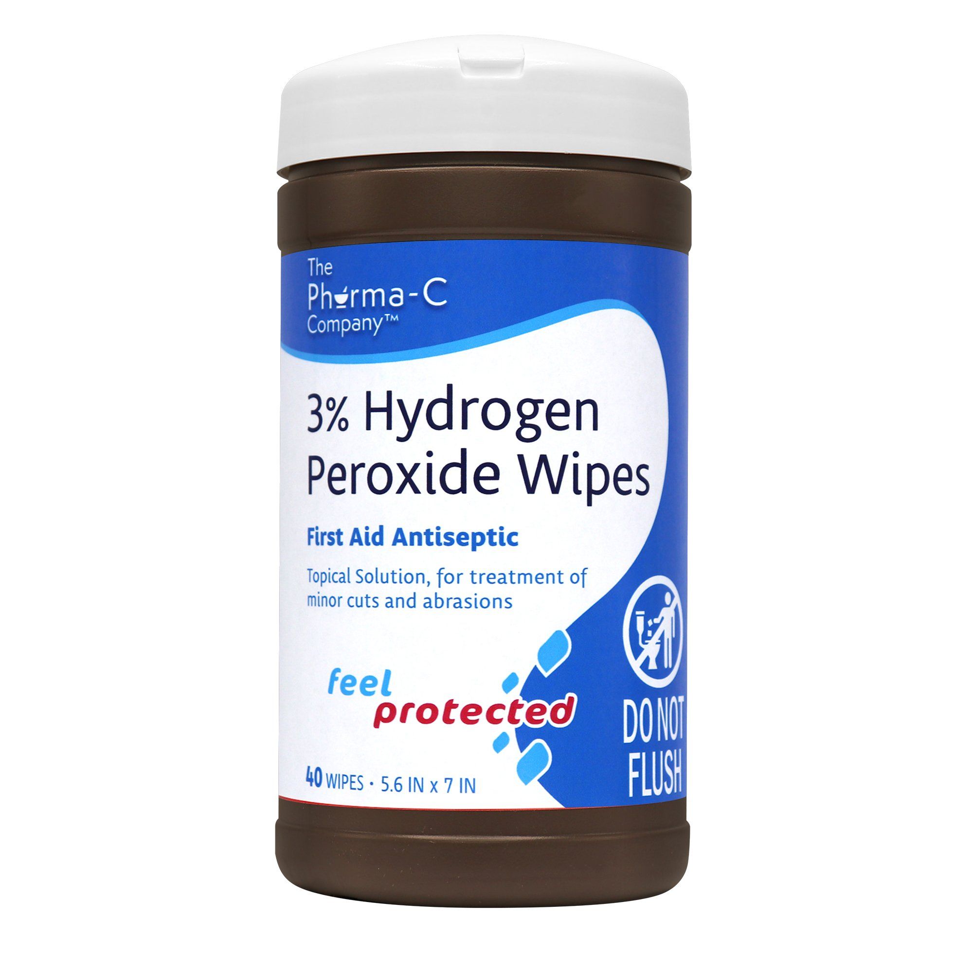 Pre-Moistened Hydrogen Peroxide Wipes - 40 wipes