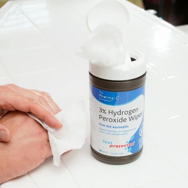 Pre-Moistened Hydrogen Peroxide Wipes - 40 wipes