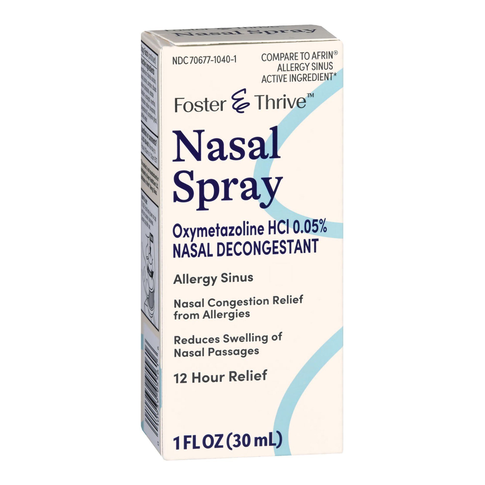Foster & Thrive Oxymetazoline Hydrochloride 0.05% Allergy Sinus Nasal Spray - 1 fl oz