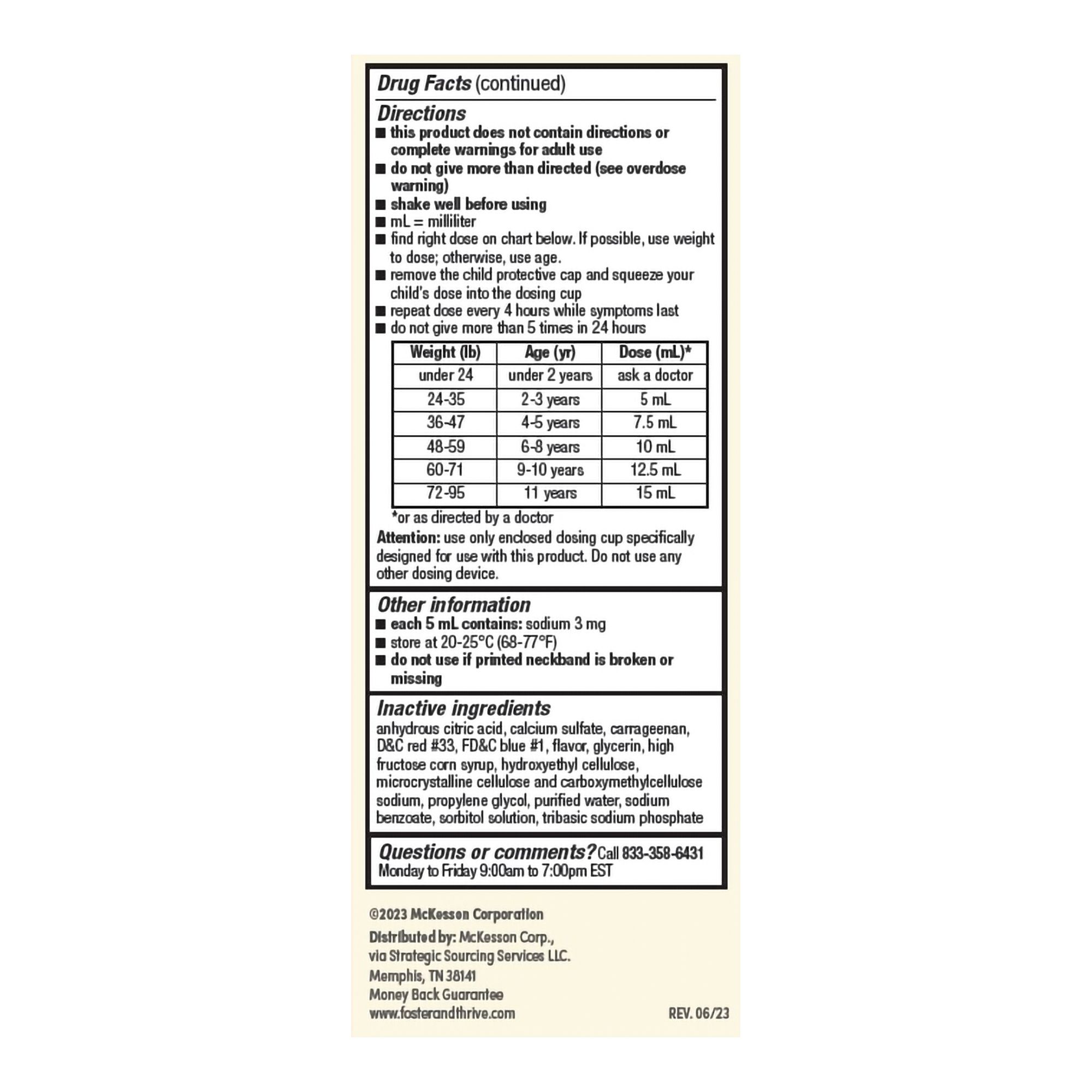 Foster & Thrive Children's Pain & Fever Acetaminophen, 160 mg, Grape - 4 fl oz