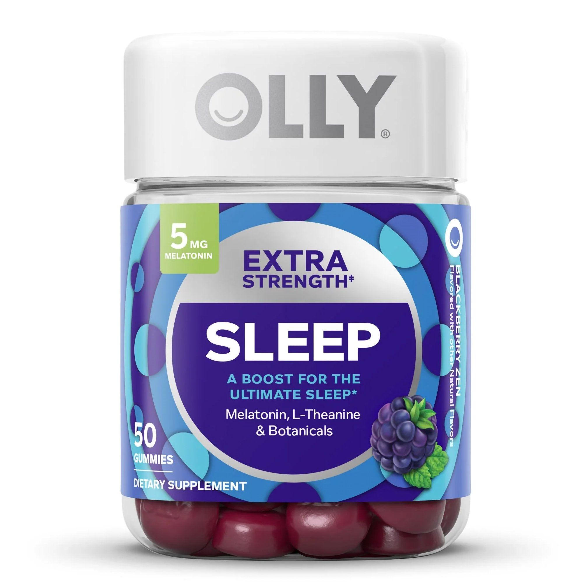 OLLY Extra Strength Sleep Gummies, Blackberry Mint - 50 ct