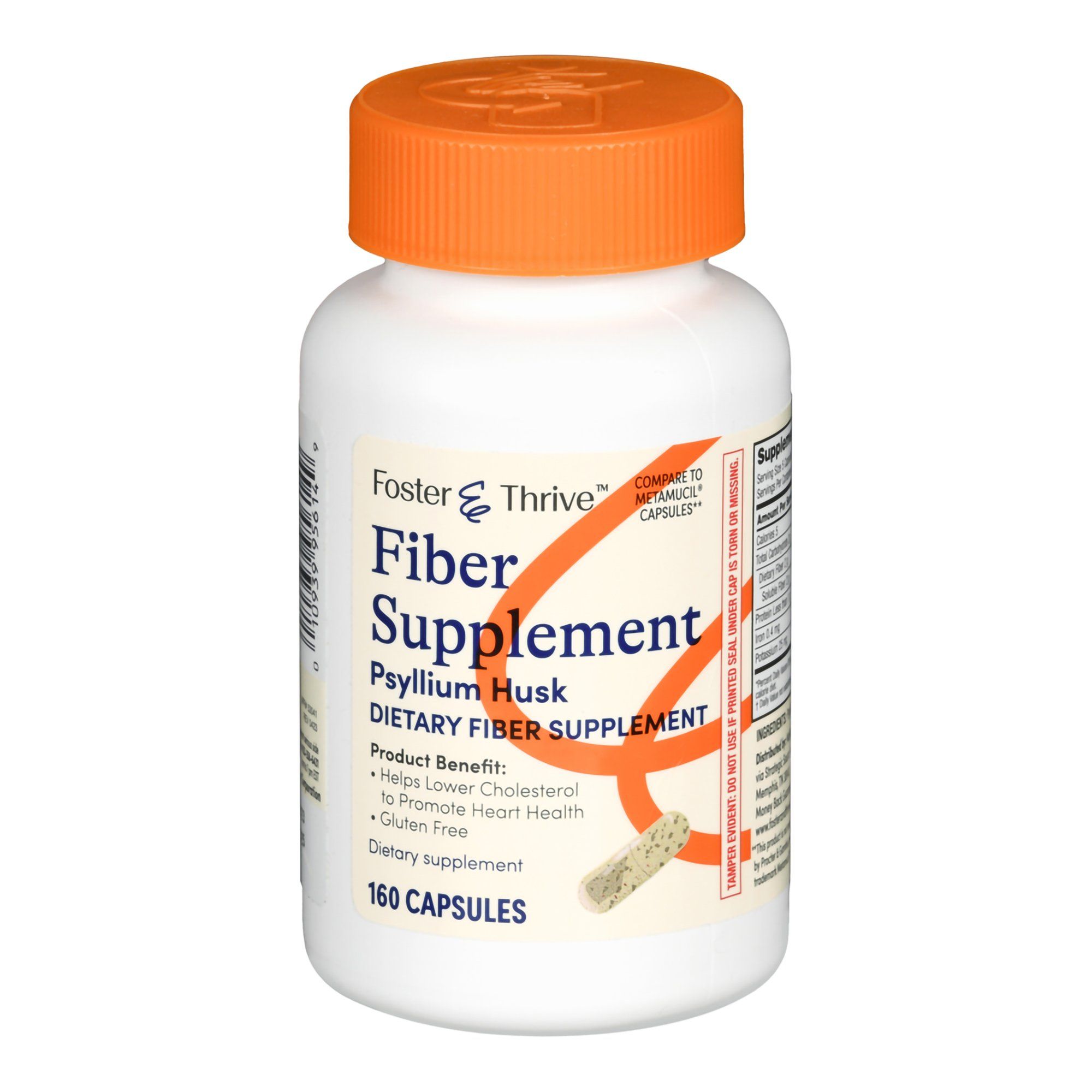 Foster & Thrive Fiber Supplement Psyllium Husk Capsules - 160 ct