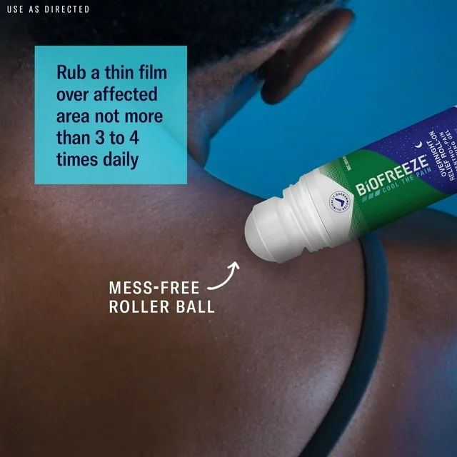 Biofreeze Menthol Overnight Pain Relieving Roll-On Gel, Lavender Scent - 2.5 fl oz