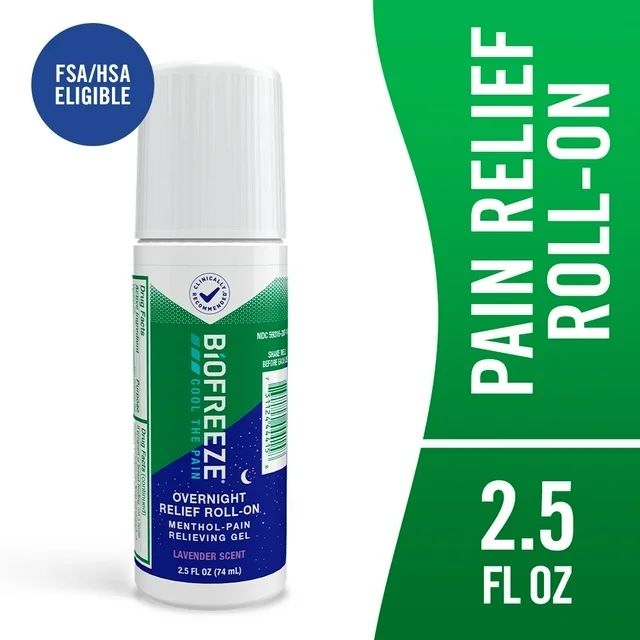 Biofreeze Menthol Overnight Pain Relieving Roll-On Gel, Lavender Scent - 2.5 fl oz