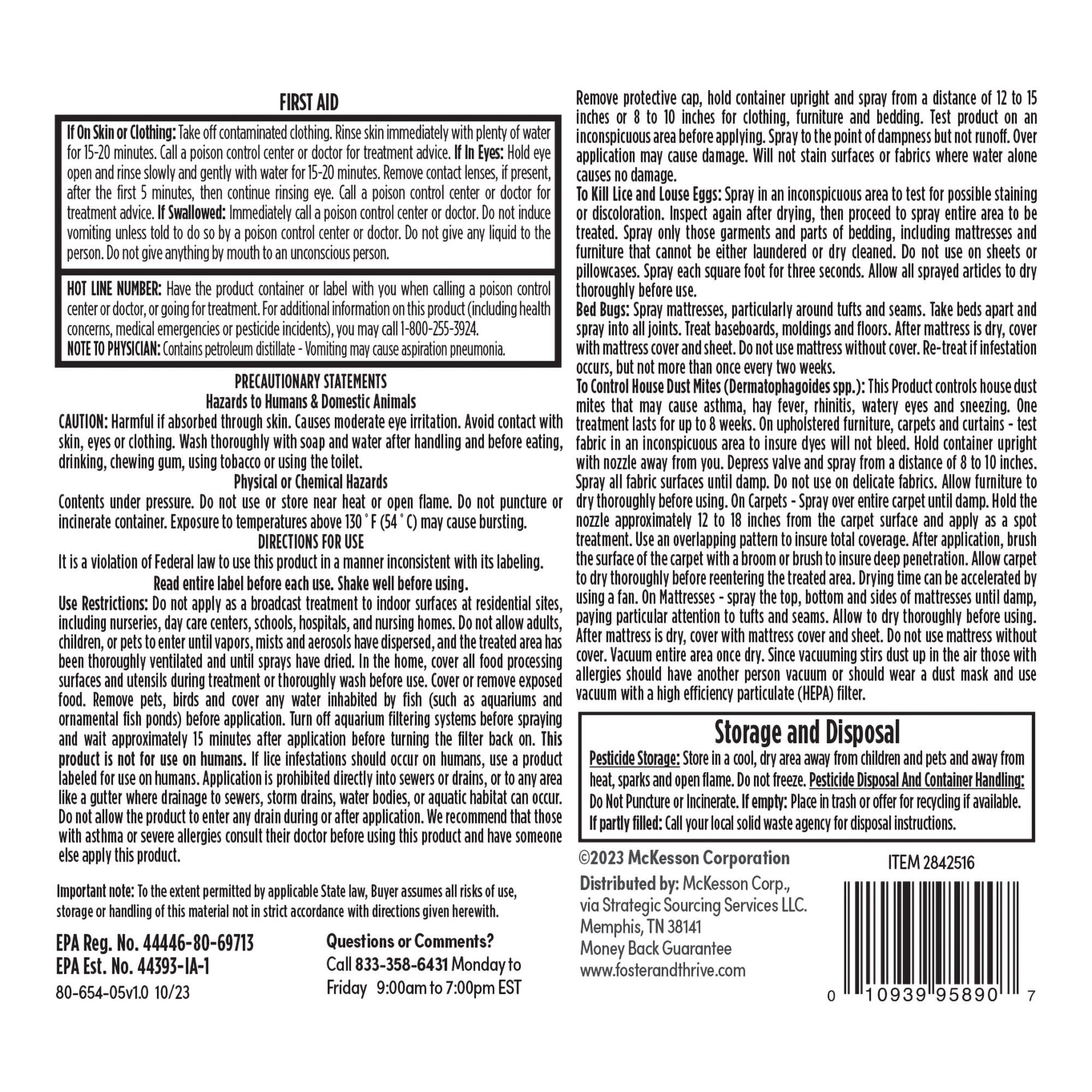 Foster & Thrive Lice, Bedbug & Mite Spray - 5 oz