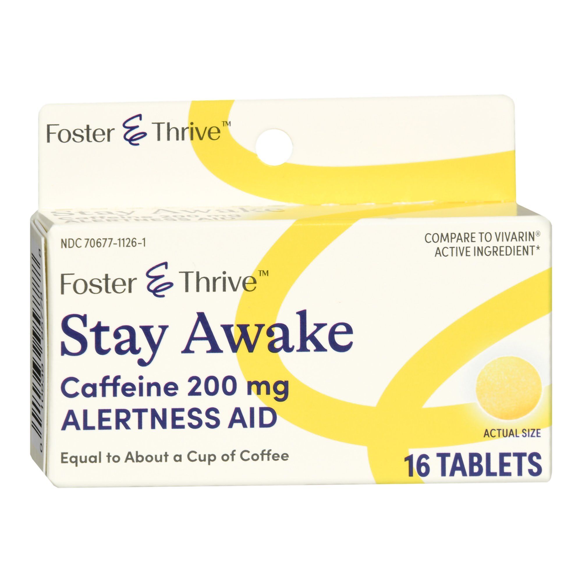 Foster & Thrive Stay Awake Caffeine Tablets, 200 mg - 16 ct