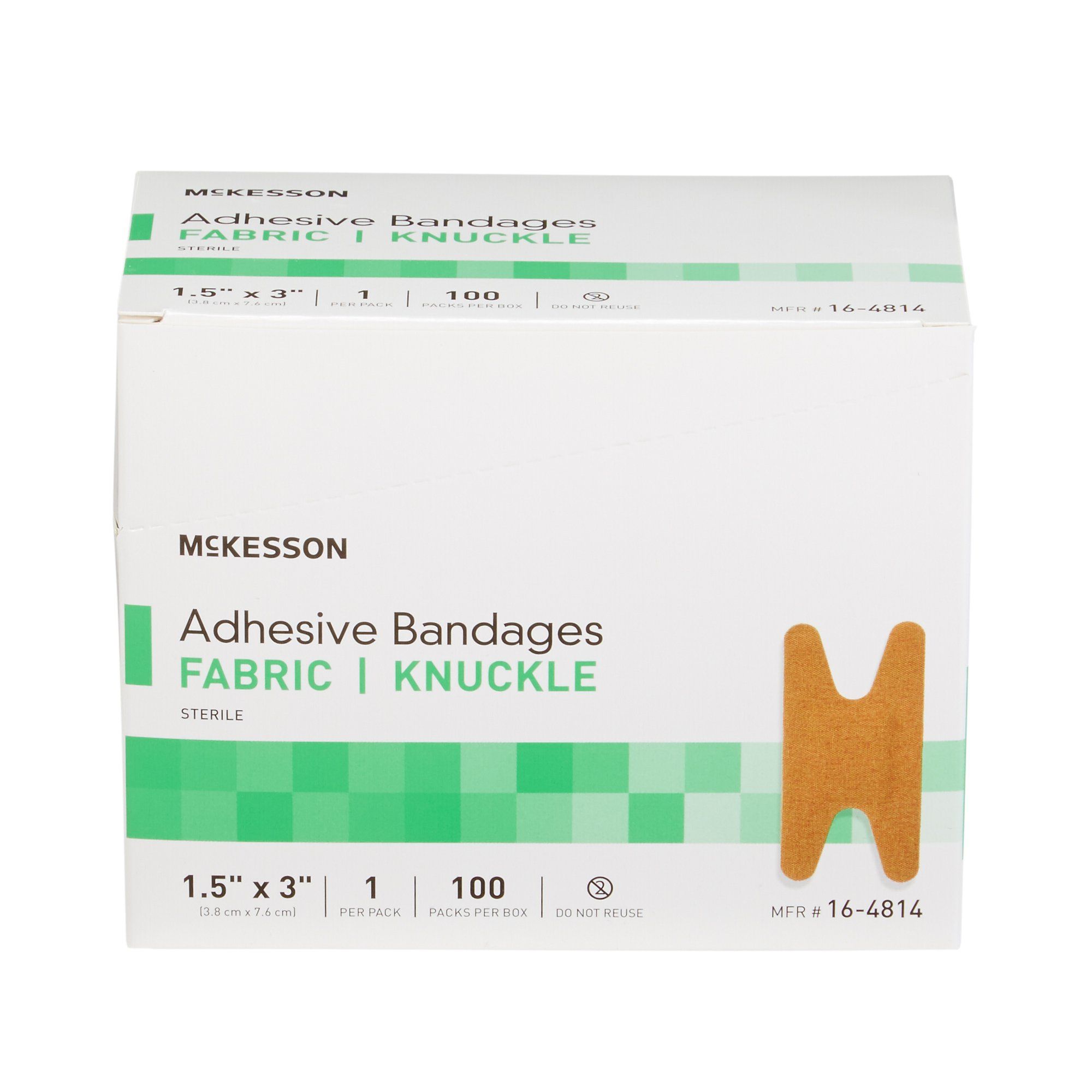 McKesson Adhesive Bandages Fabric Knuckle, 1.5" x 3" - 100 ct