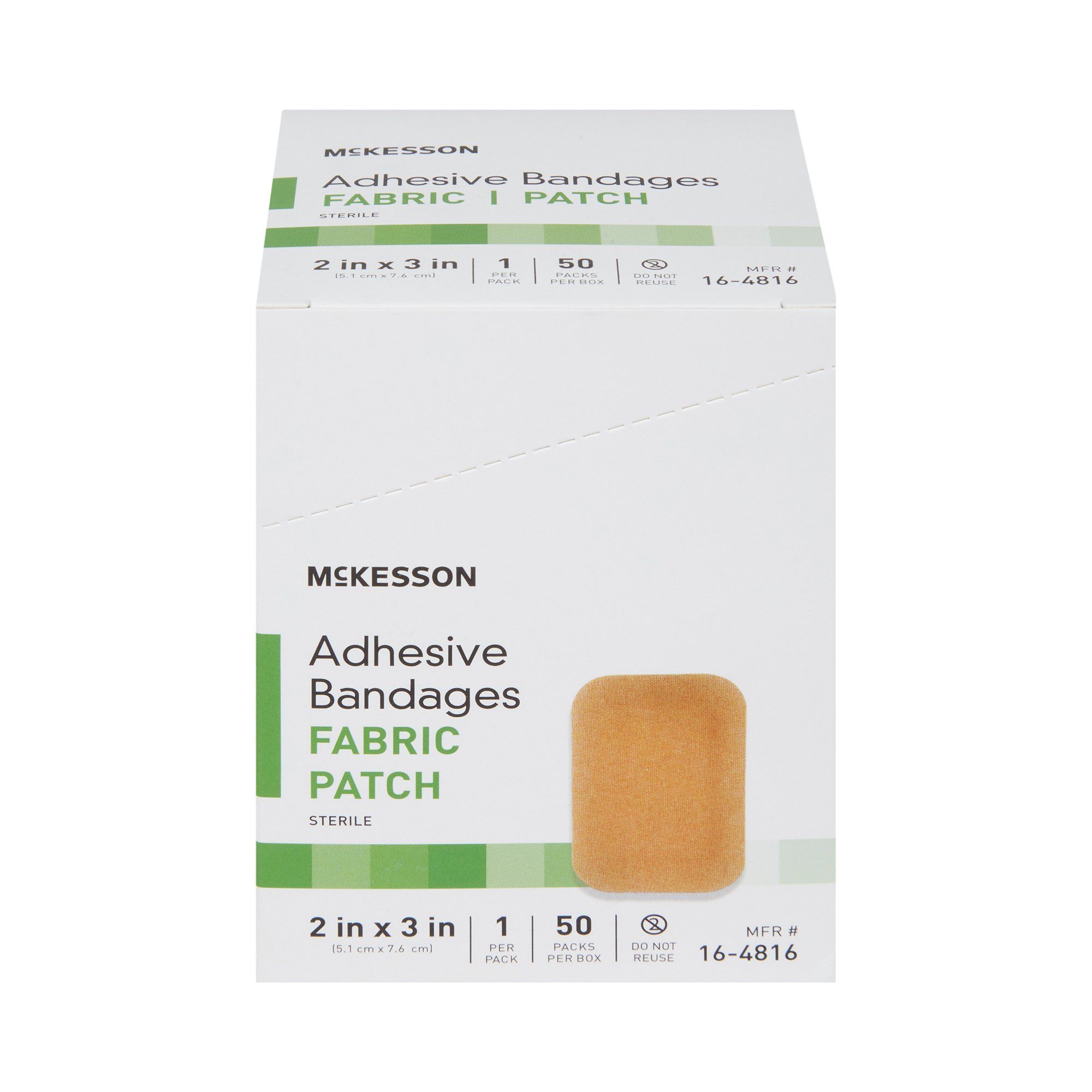 McKesson Adhesive Bandages Fabric Patch, 2" x 3 " - 50 ct