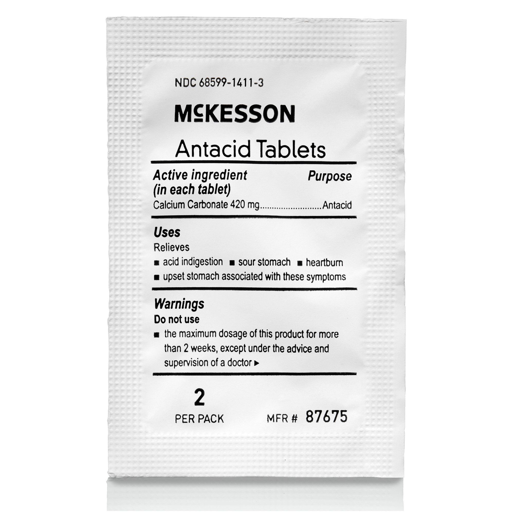 McKesson Antacid Tablets, 420 mg - 250 Packets