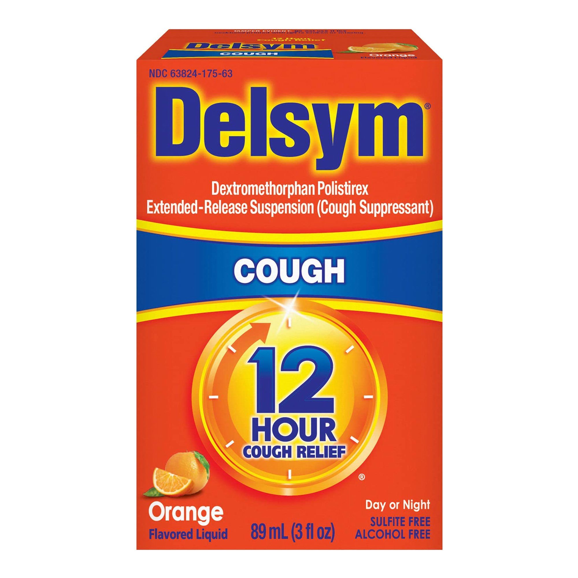 Delsym Adult Cough Suppressant Liquid, Orange Flavor - 3 fl oz