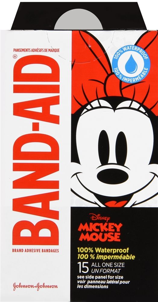 Band-Aid Mickey Mouse Adhesive Bandages, All One Size - 15 ct