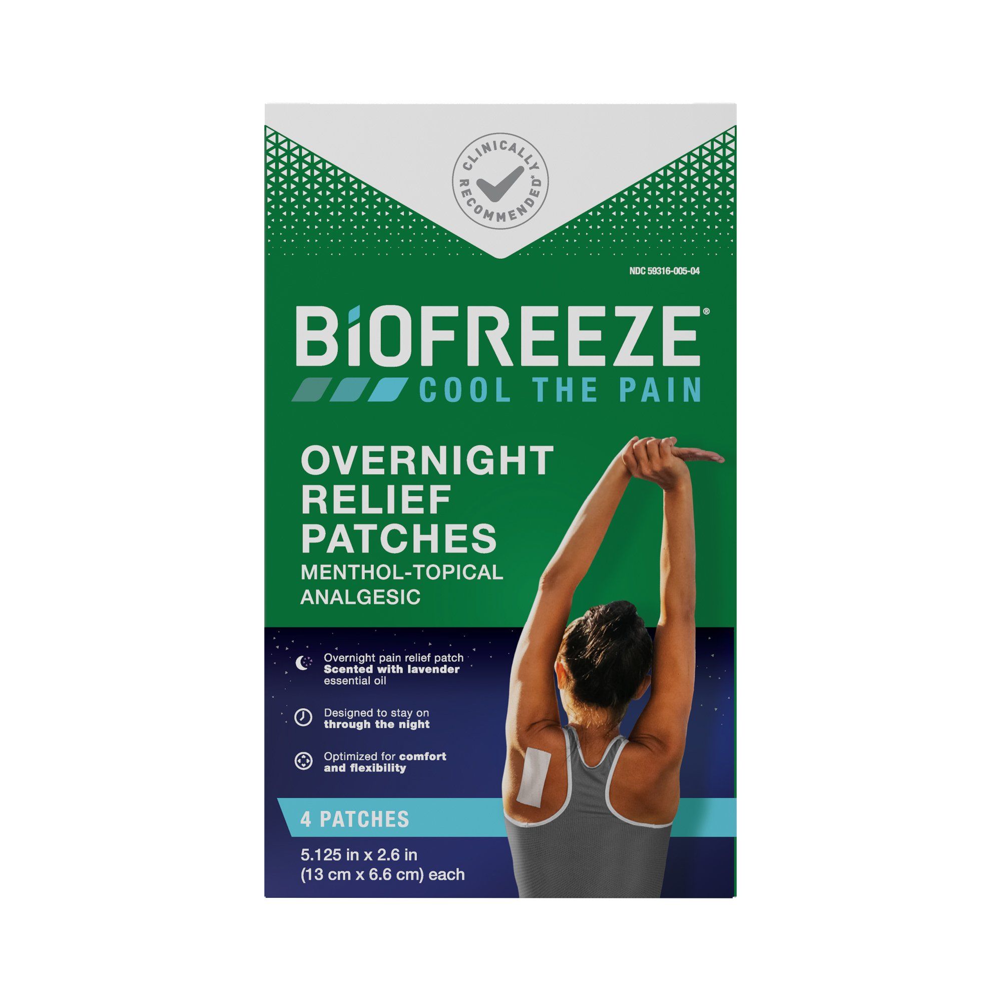 Biofreeze Topical Overnight Pain Relief Patches -  4 patches