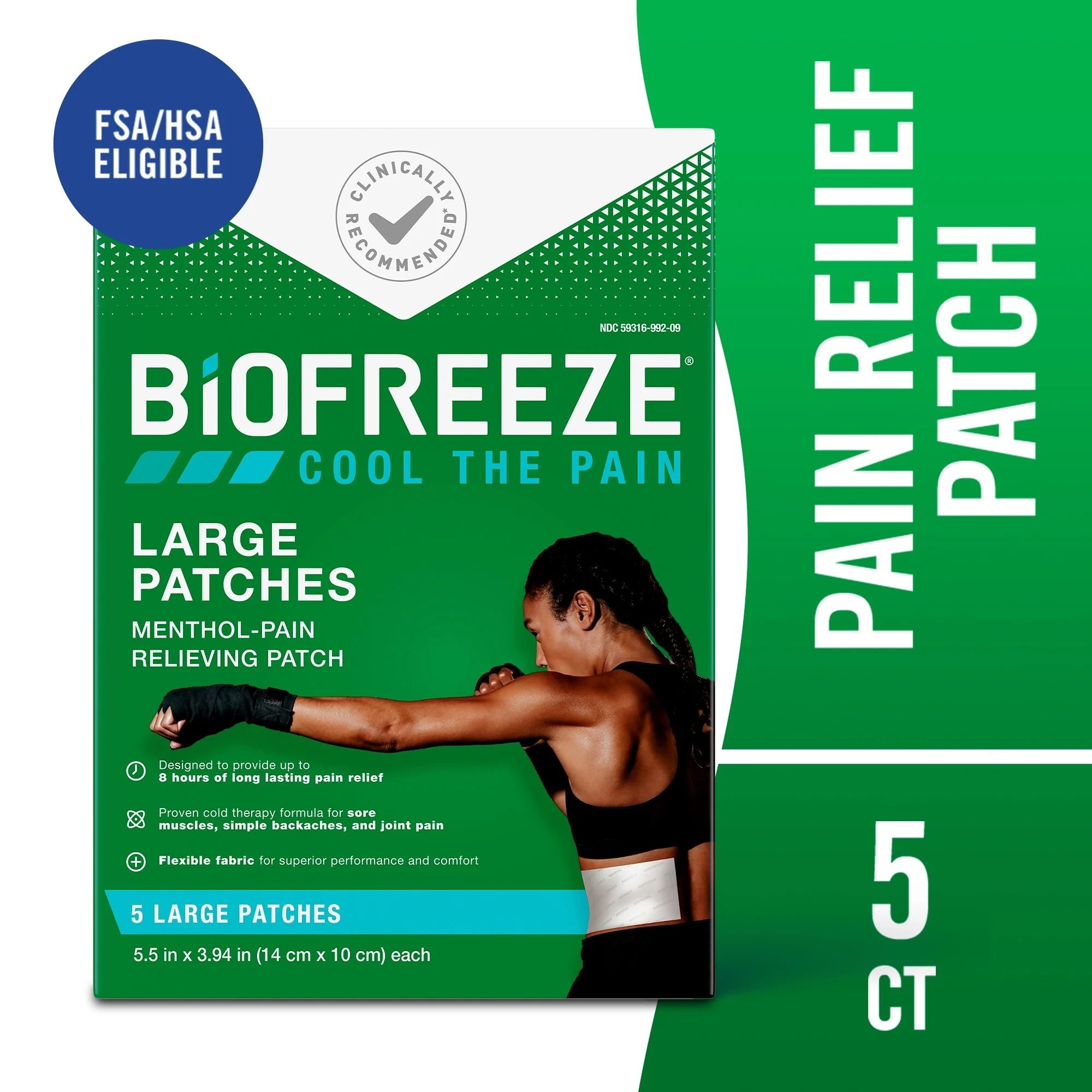 Biofreeze Topical Pain Relief Patches, Large - 5 patches