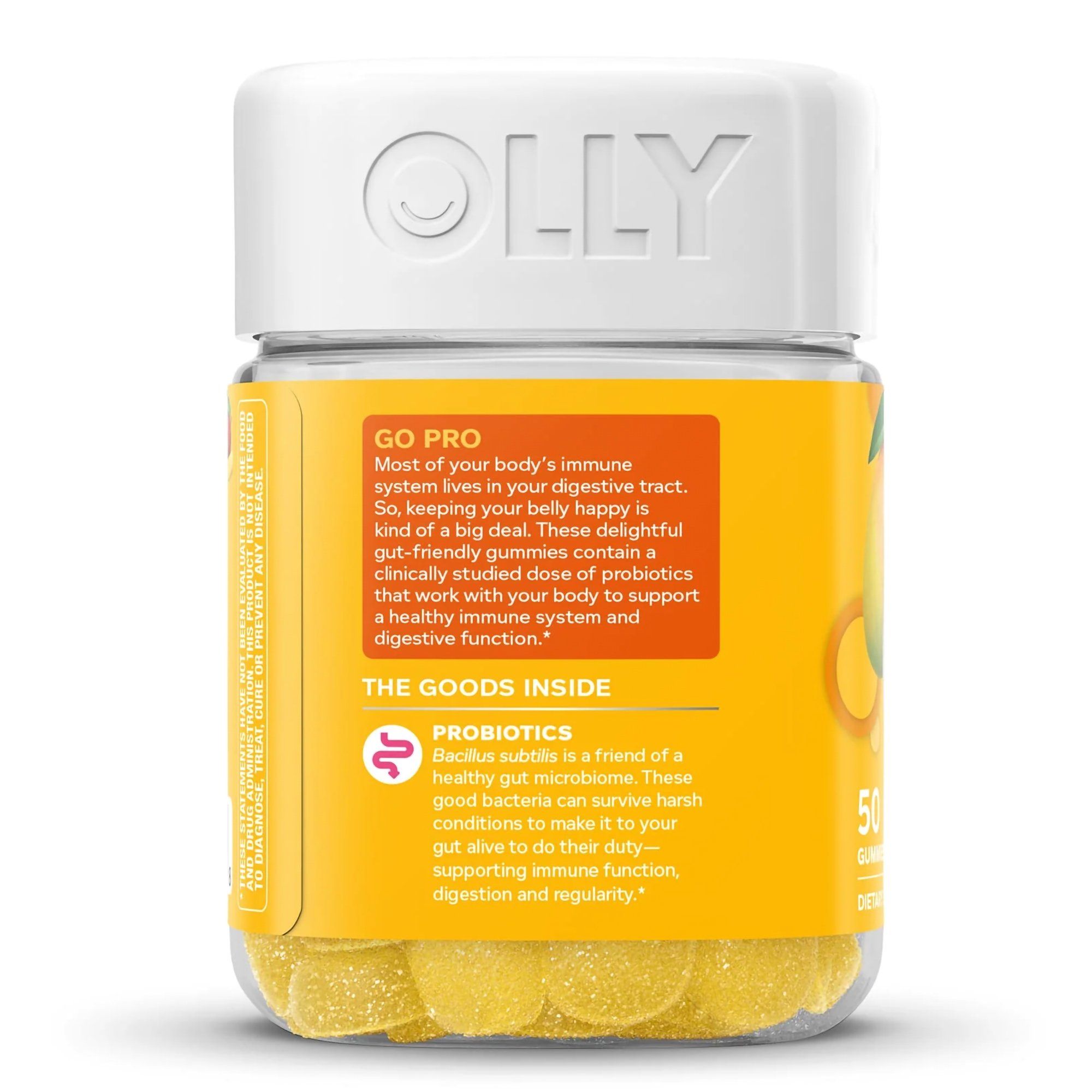 OLLY Probiotic Gummy, Immune & Digestive Health, Mango - 50 ct