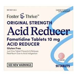 Foster & Thrive Original Strength Acid Reducer Famotidine Tablets, 10 mg - 90 ct
