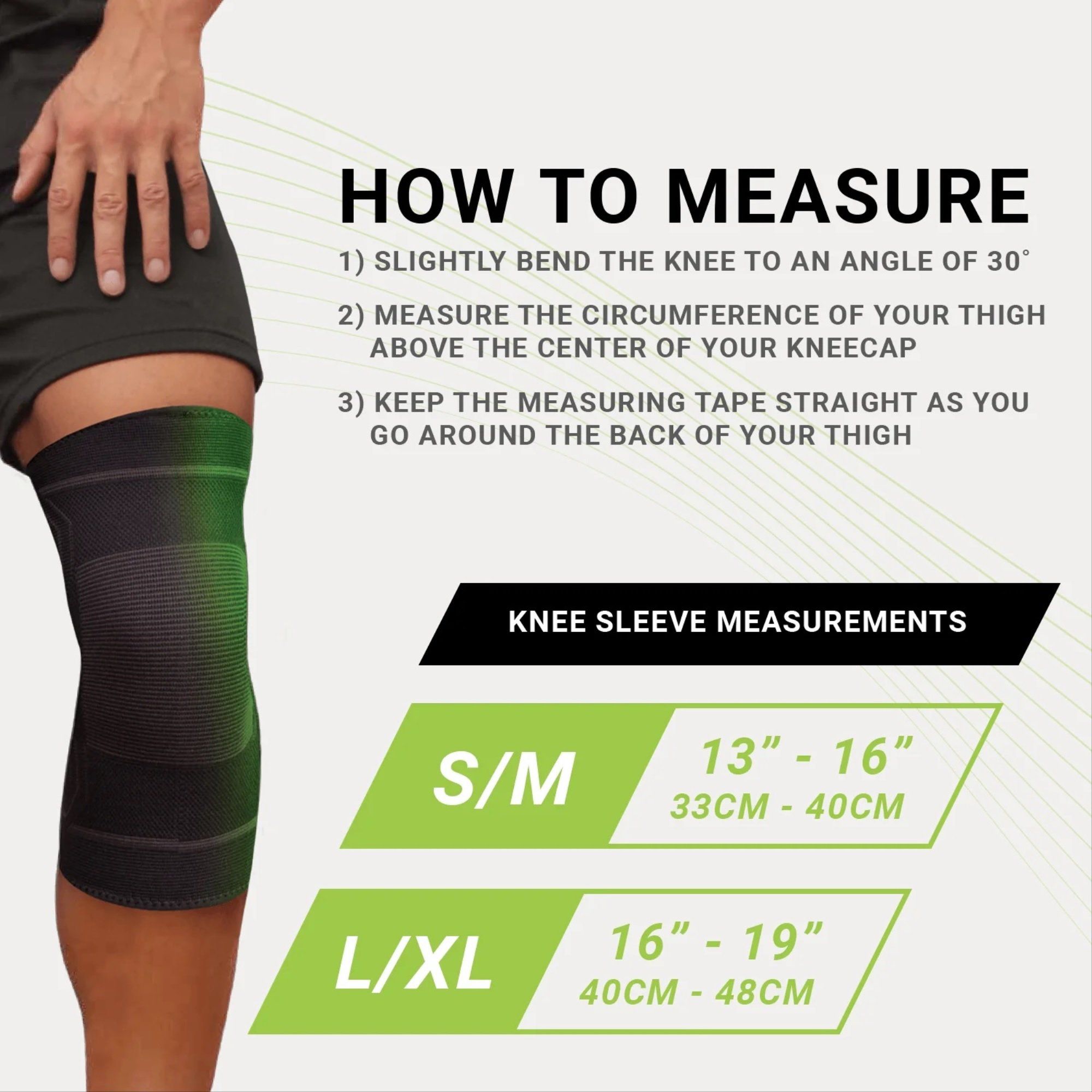 Green Drop Infused Recovery Compression Knee Sleeve, Black - Large/X-Large