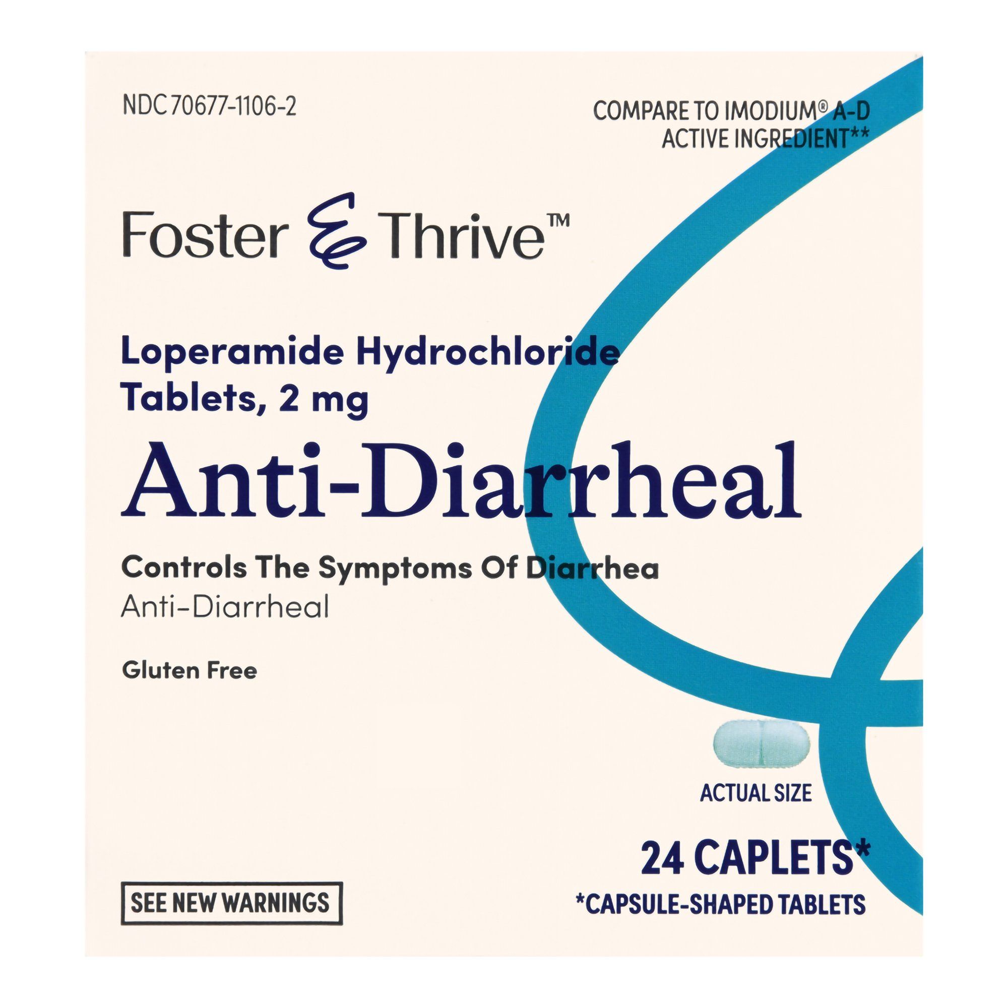 Foster & Thrive Anti-Diarrheal Loperamide HCl Caplets, 2 mg - 24 ct