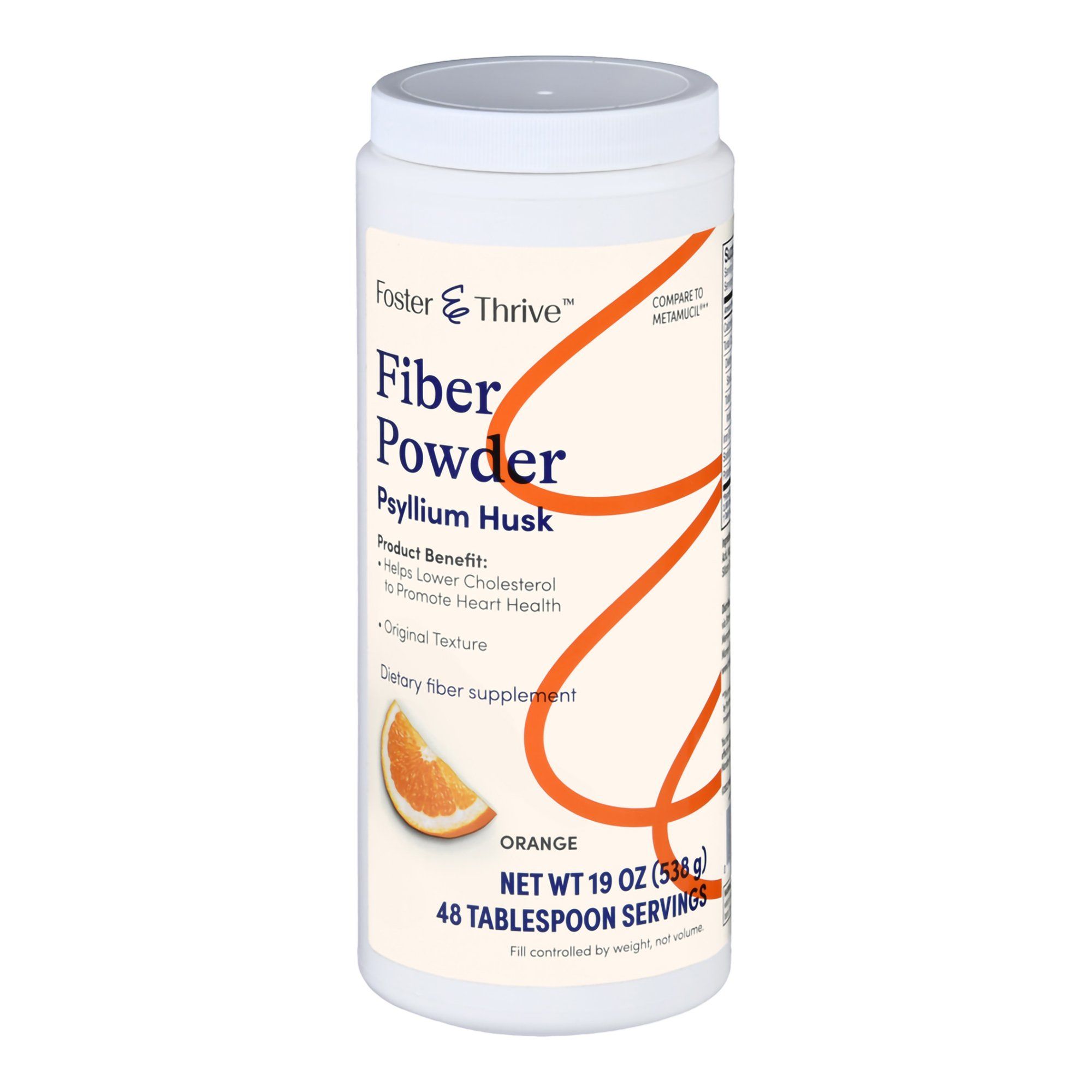 Foster & Thrive Fiber Powder, Original Texture, Orange - 19 oz