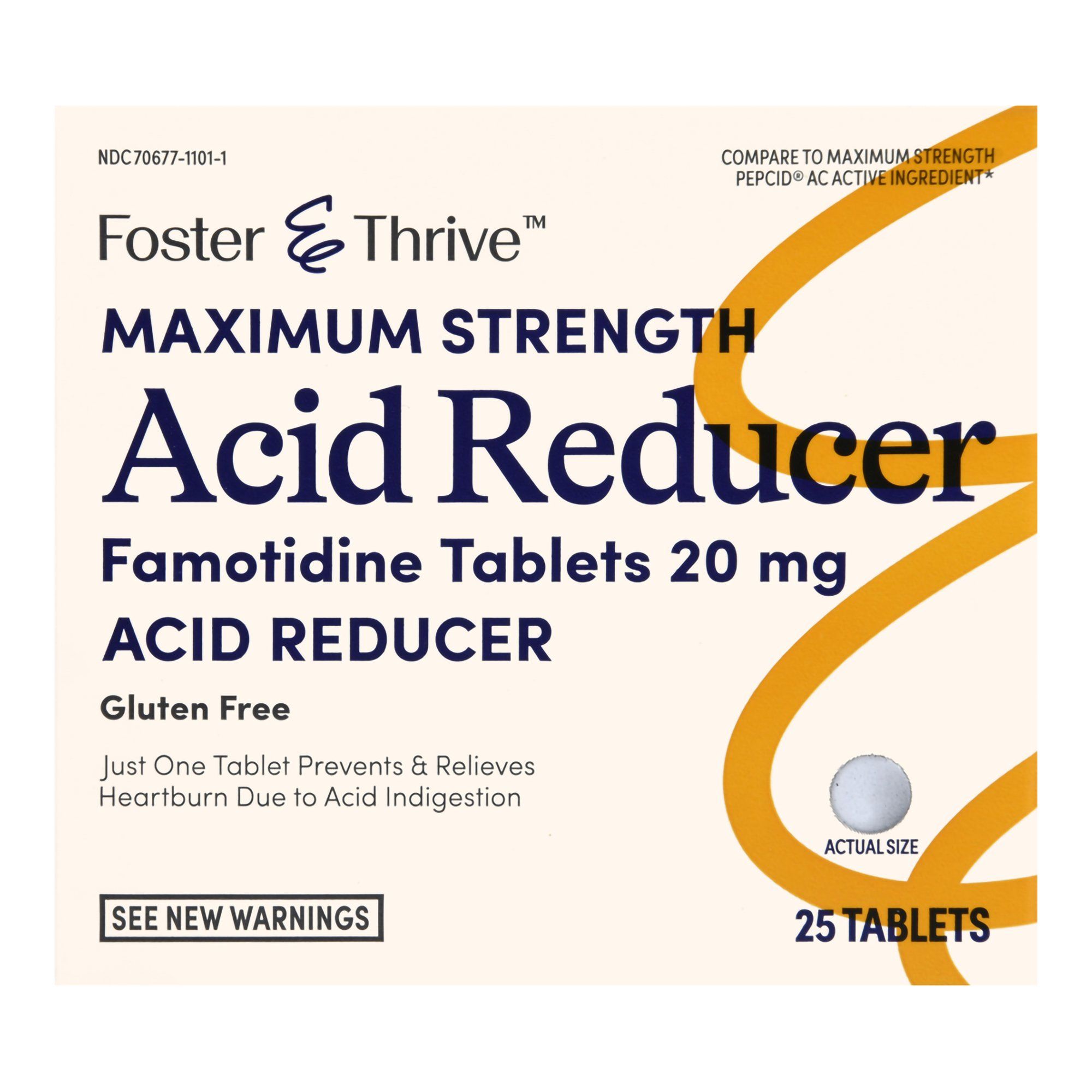 Foster & Thrive Maximum Strength Acid Reducer Famotidine Tablets, 20 mg - 25 ct