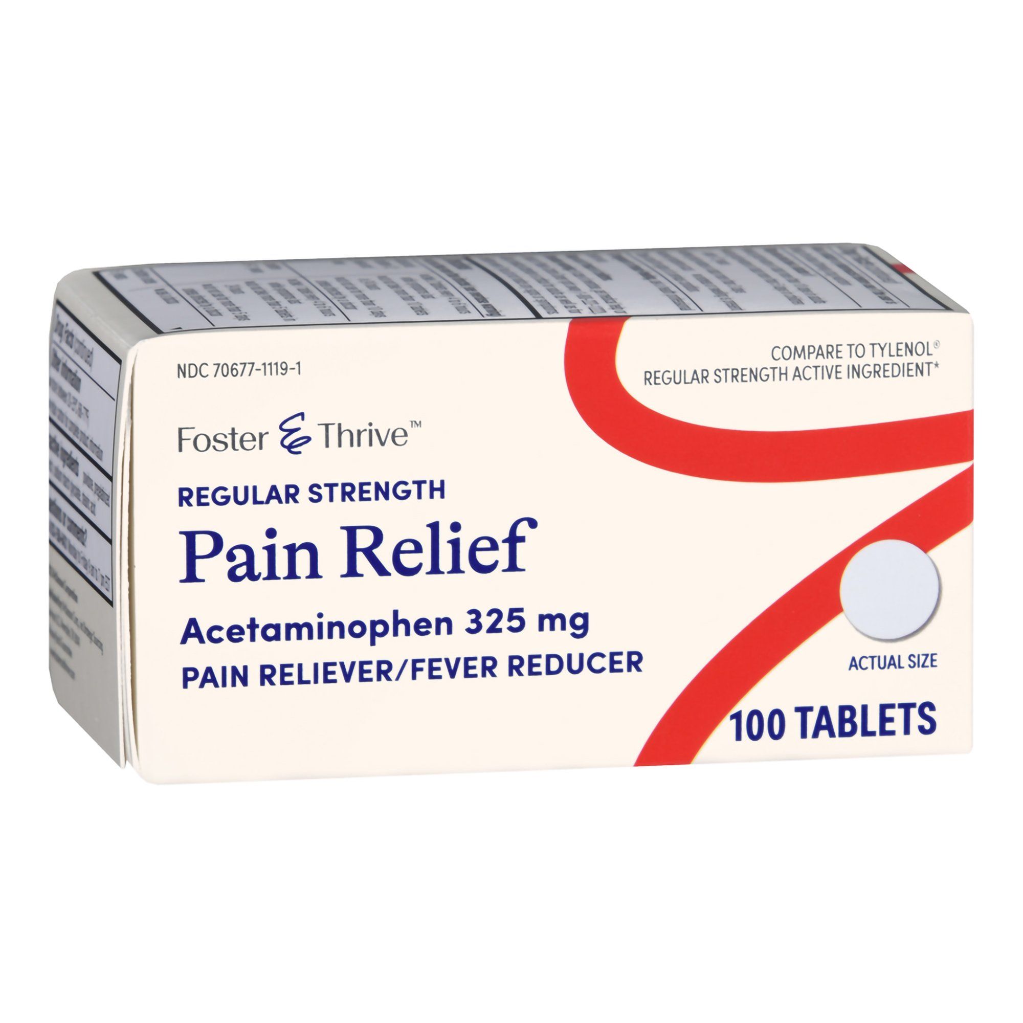 Foster & Thrive Regular Strength Pain Relief Acetaminophen Tablets, 325 mg - 100 ct