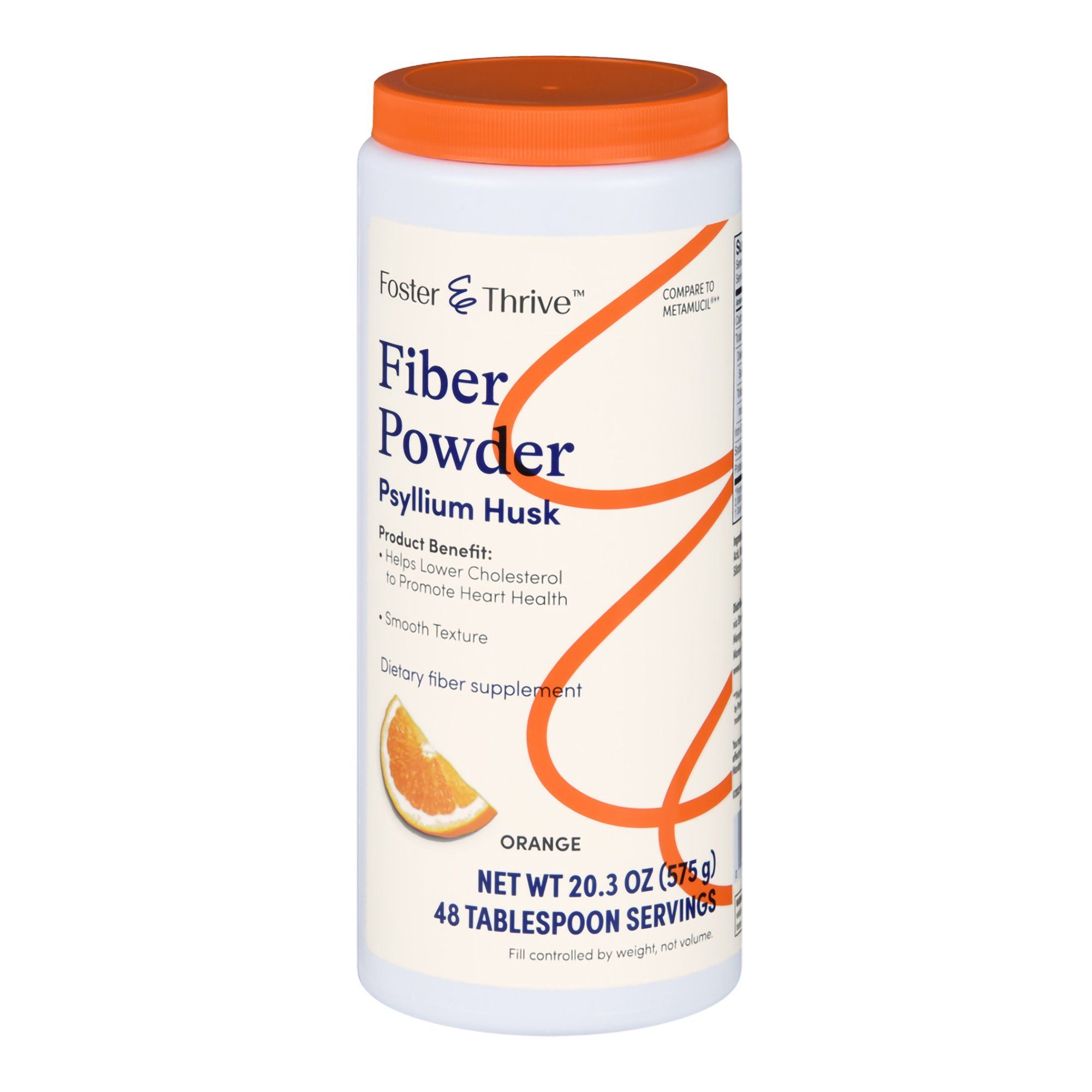 Foster & Thrive Fiber Powder, Smooth Texture, Orange - 20.3 oz