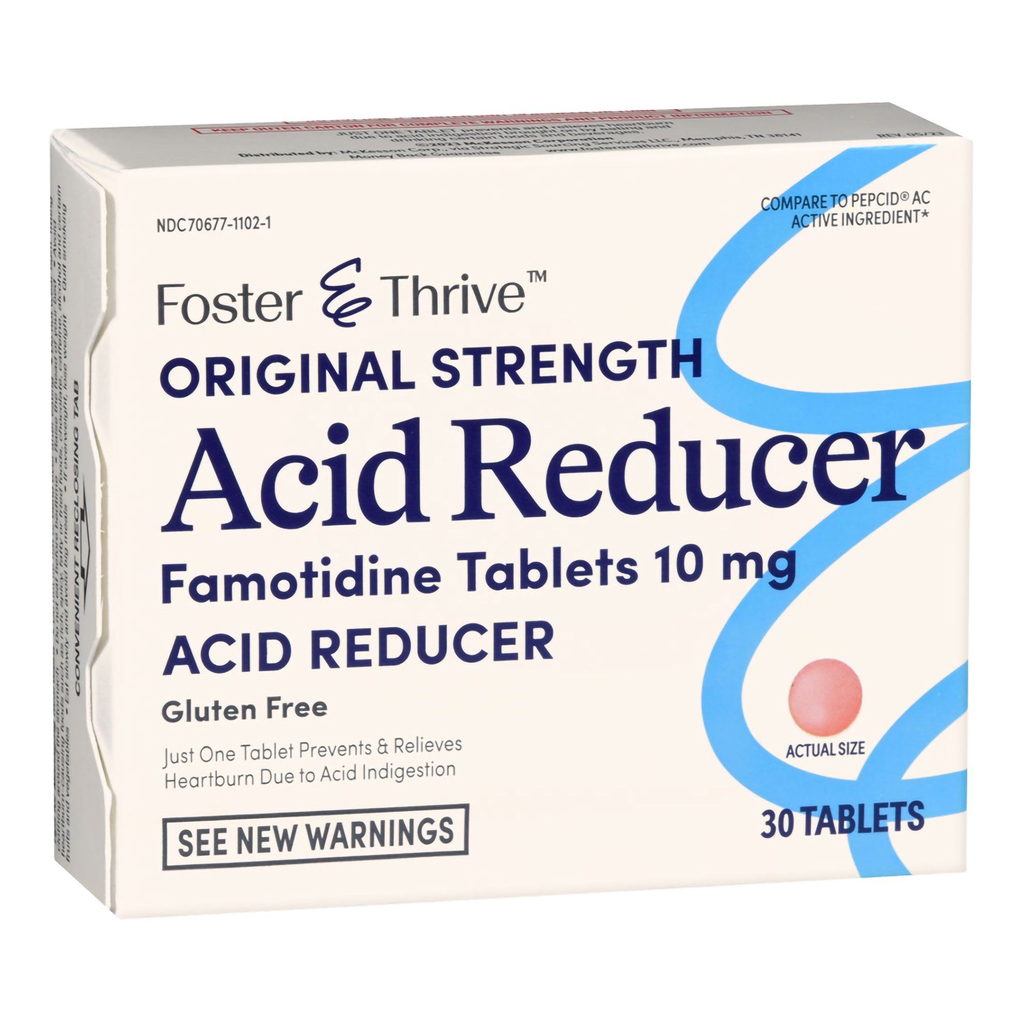 Foster & Thrive Original Strength Acid Reducer Famotidine Tablets, 10 mg - 30 ct