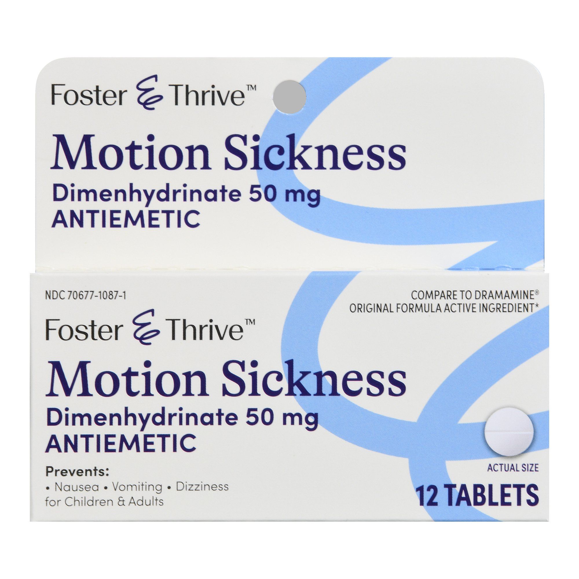 Foster & Thrive Motion Sickness Dimenhydrinate Tablets, 50 mg - 12 ct