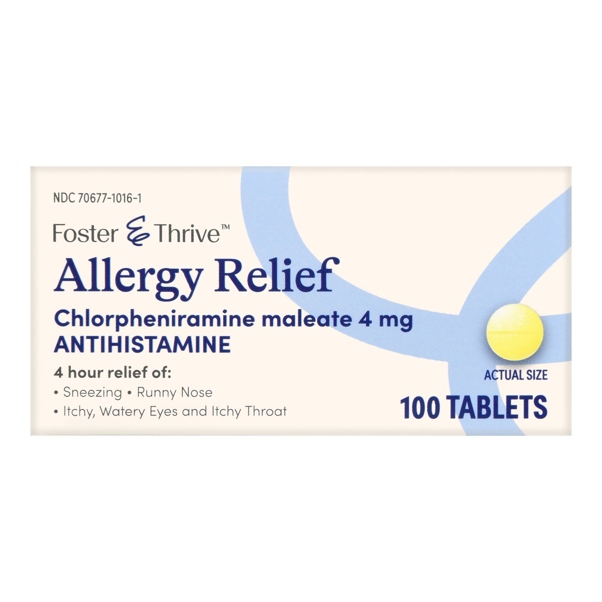 Foster & Thrive Allergy Relief Chlorpheniramine Maleate Tablets,  4 mg - 100 ct