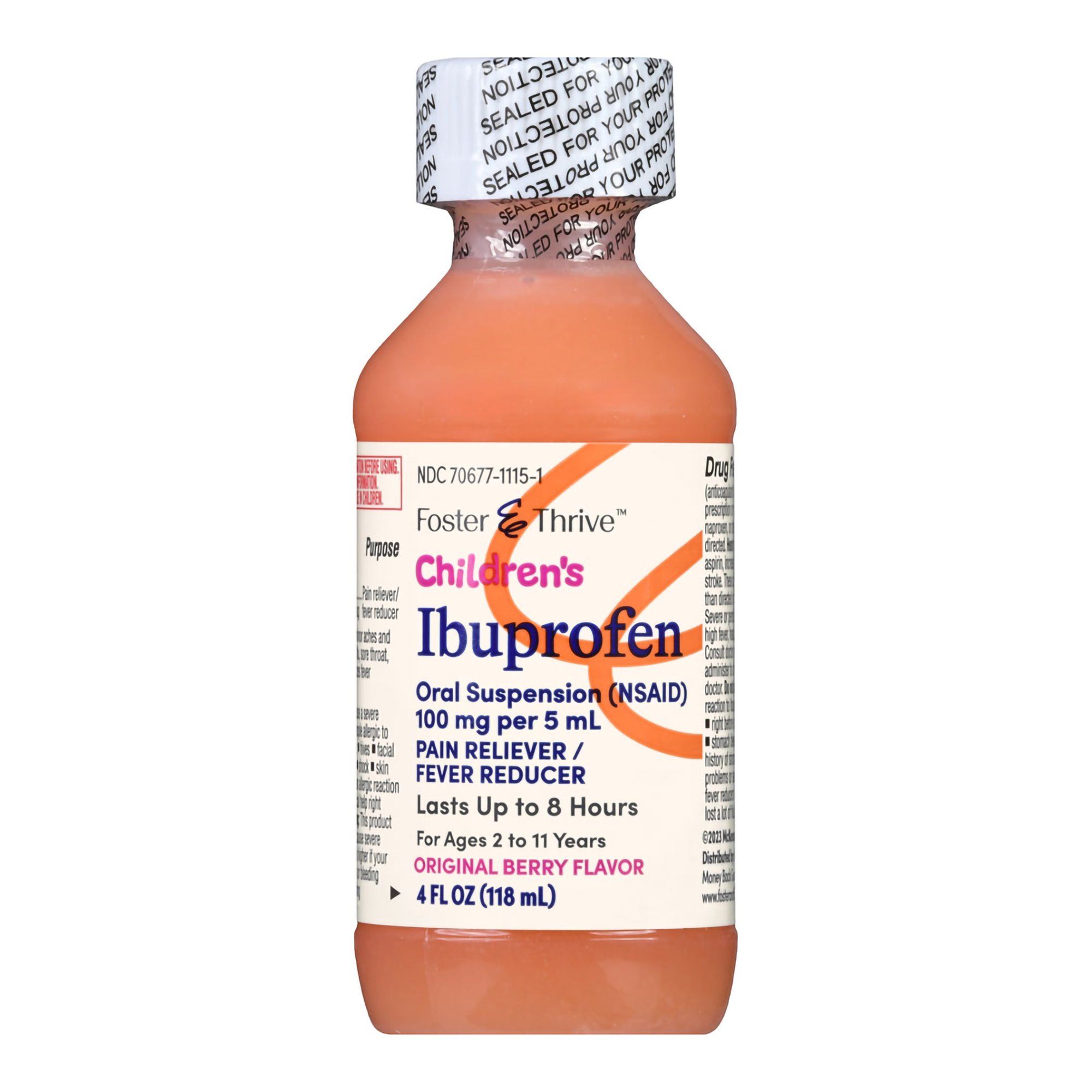 Foster & Thrive Children's Ibuprofen, 100 mg, Original Berry - 4 fl oz