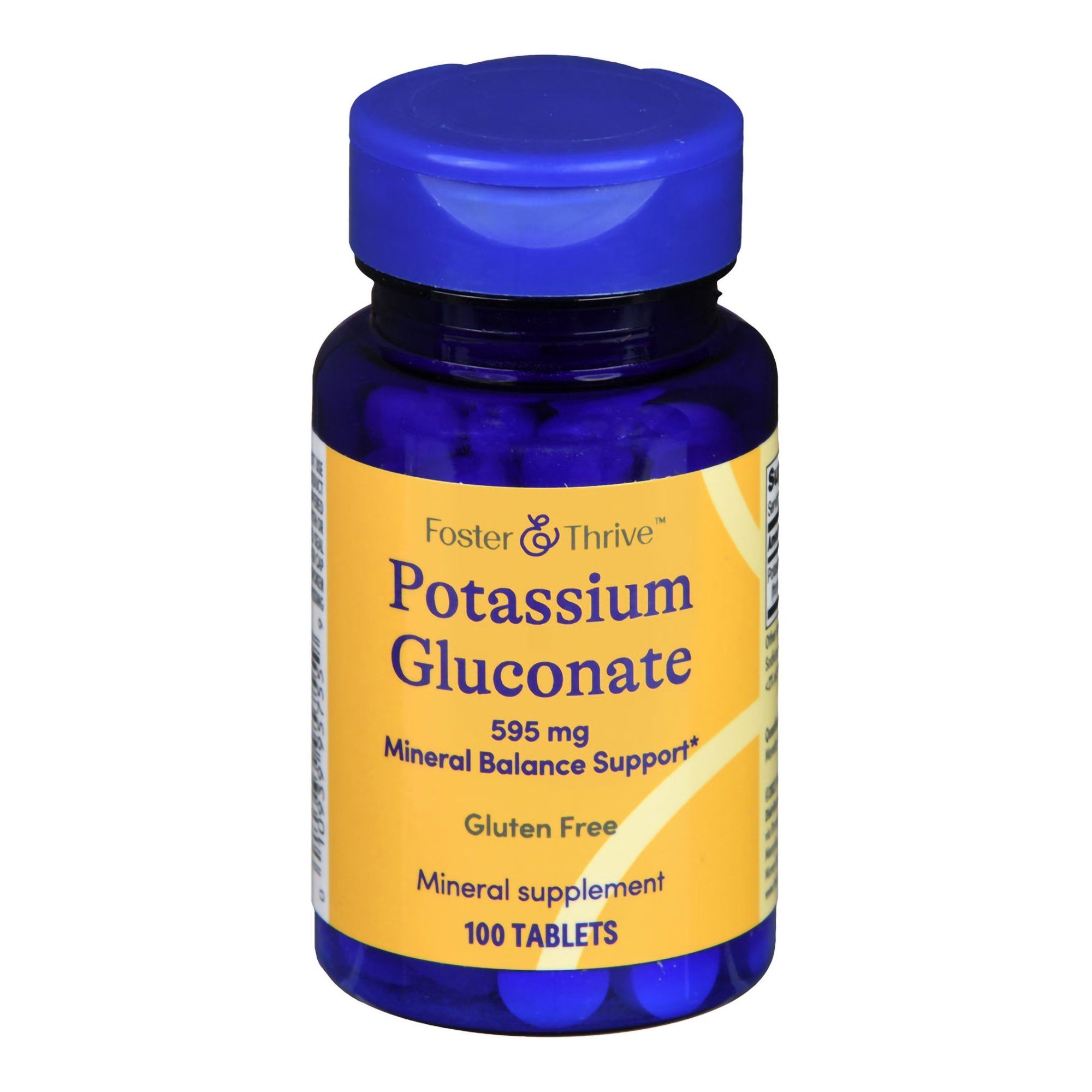 Foster & Thrive Potassium Gluconate Tablets, 595 mg - 100 ct