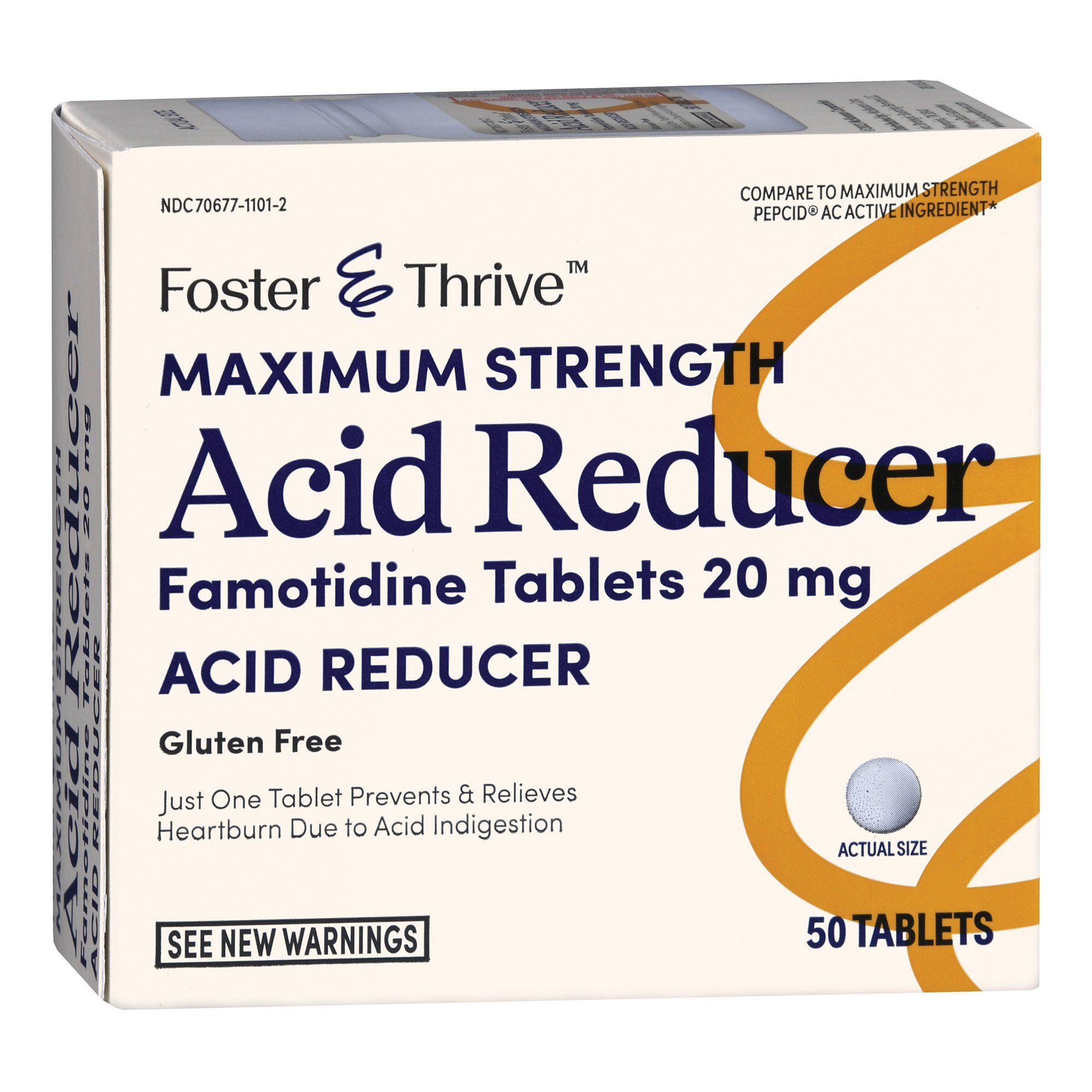Foster & Thrive Maximum Strength Acid Reducer Famotidine Tablets, 20 mg - 50 ct