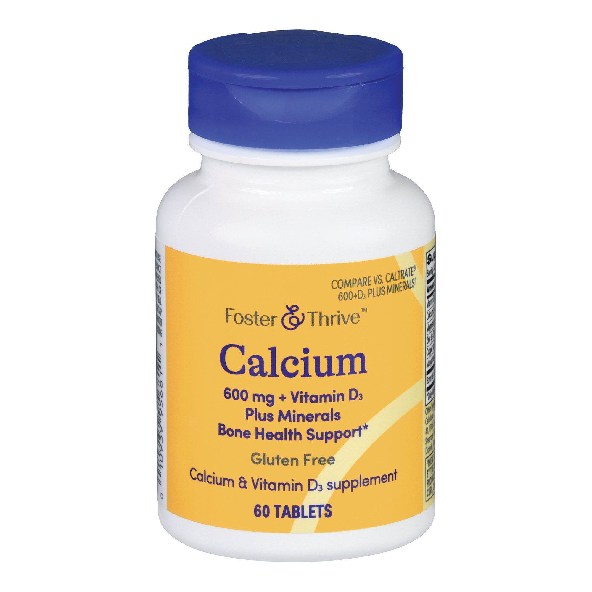 Foster & Thrive Calcium 600 mg + Vitamin D3 Plus Minerals Tablets - 60 ct